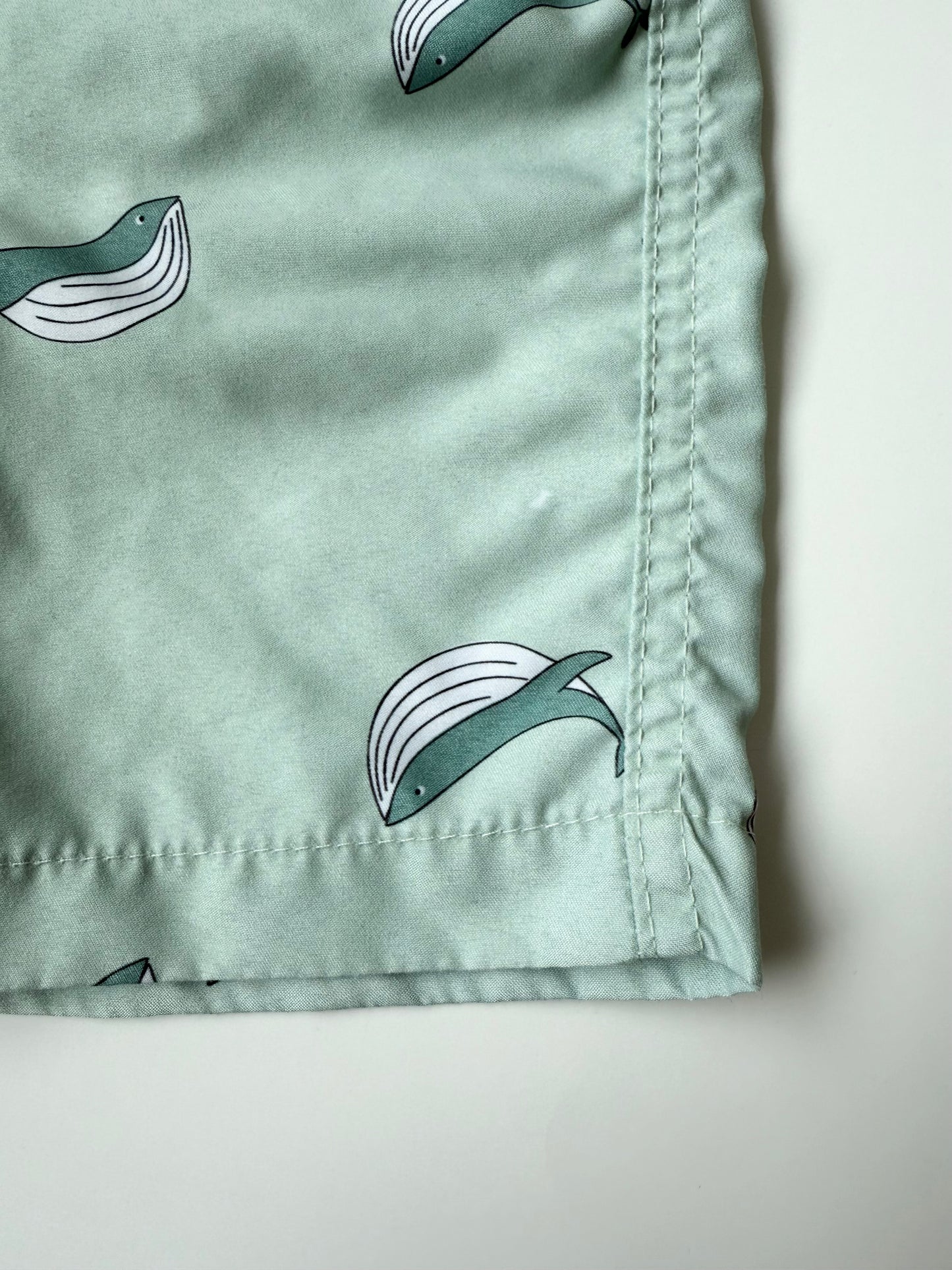 Rise Little Earthlings Green Whales Swim Trunks (18-24 Months)