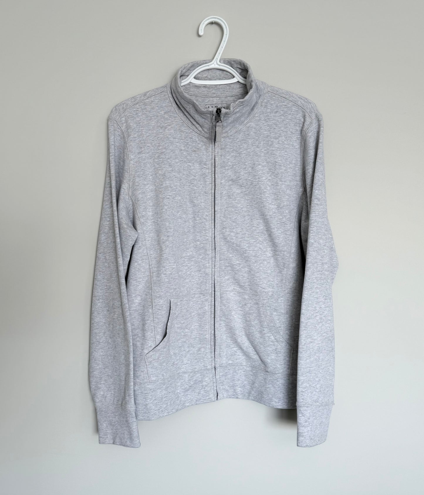 Women’s L.L. Bean Grey Ultrasoft Mock-Neck Zip Up Sweater (Large)