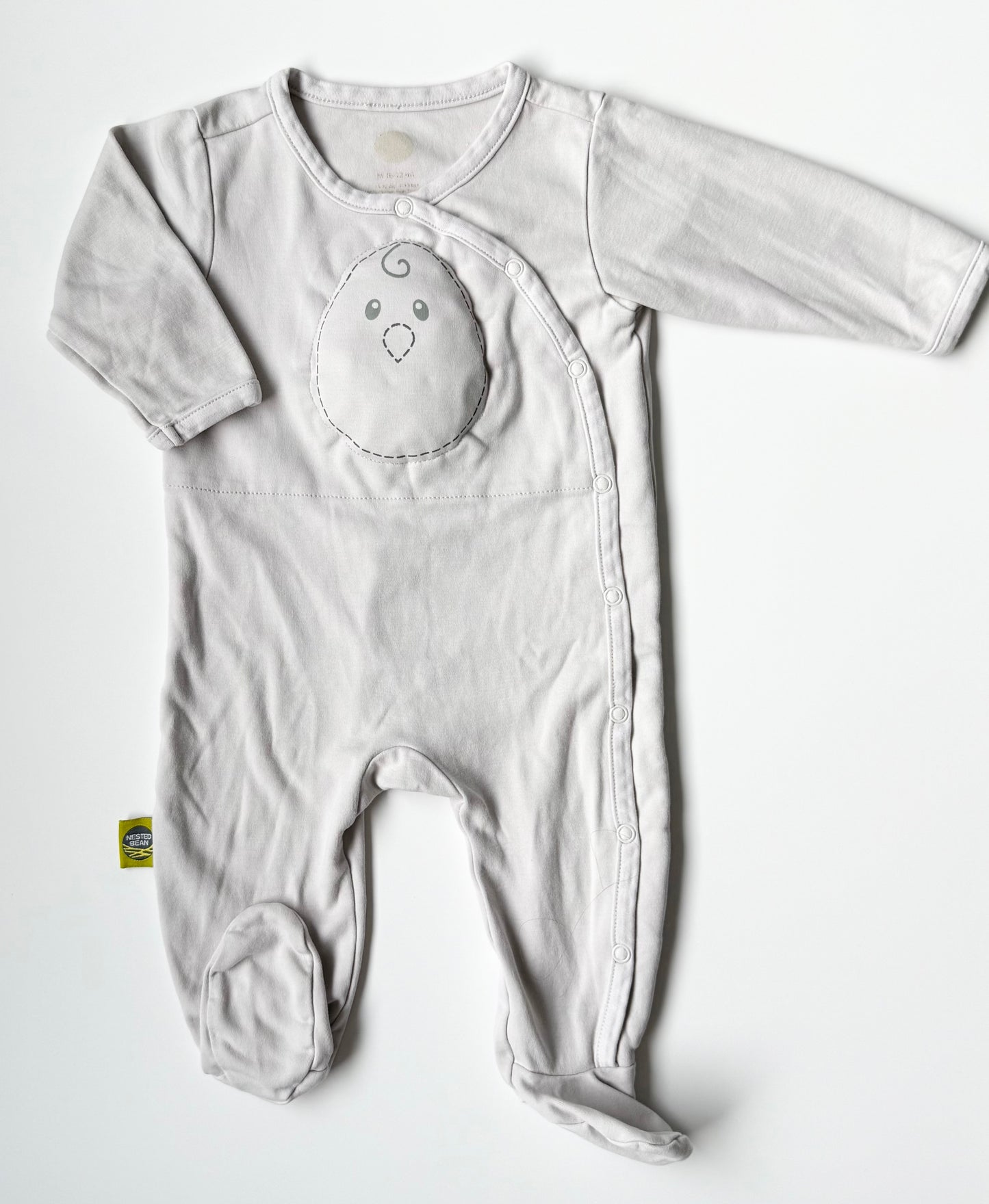 Nested Bean Light Grey Weighted Zen Classic Footie PJ (6-12 Months)
