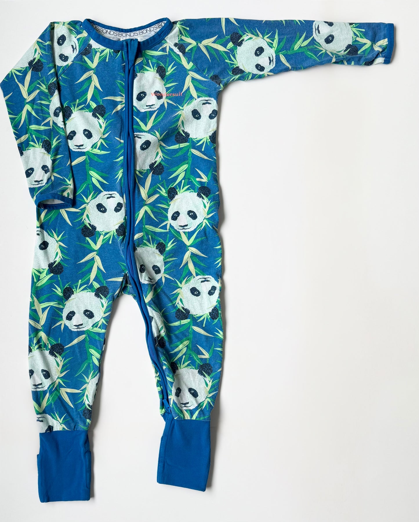 Bonds Wondersuit Blue Pandas Sleeper Romper (18-24 Months)