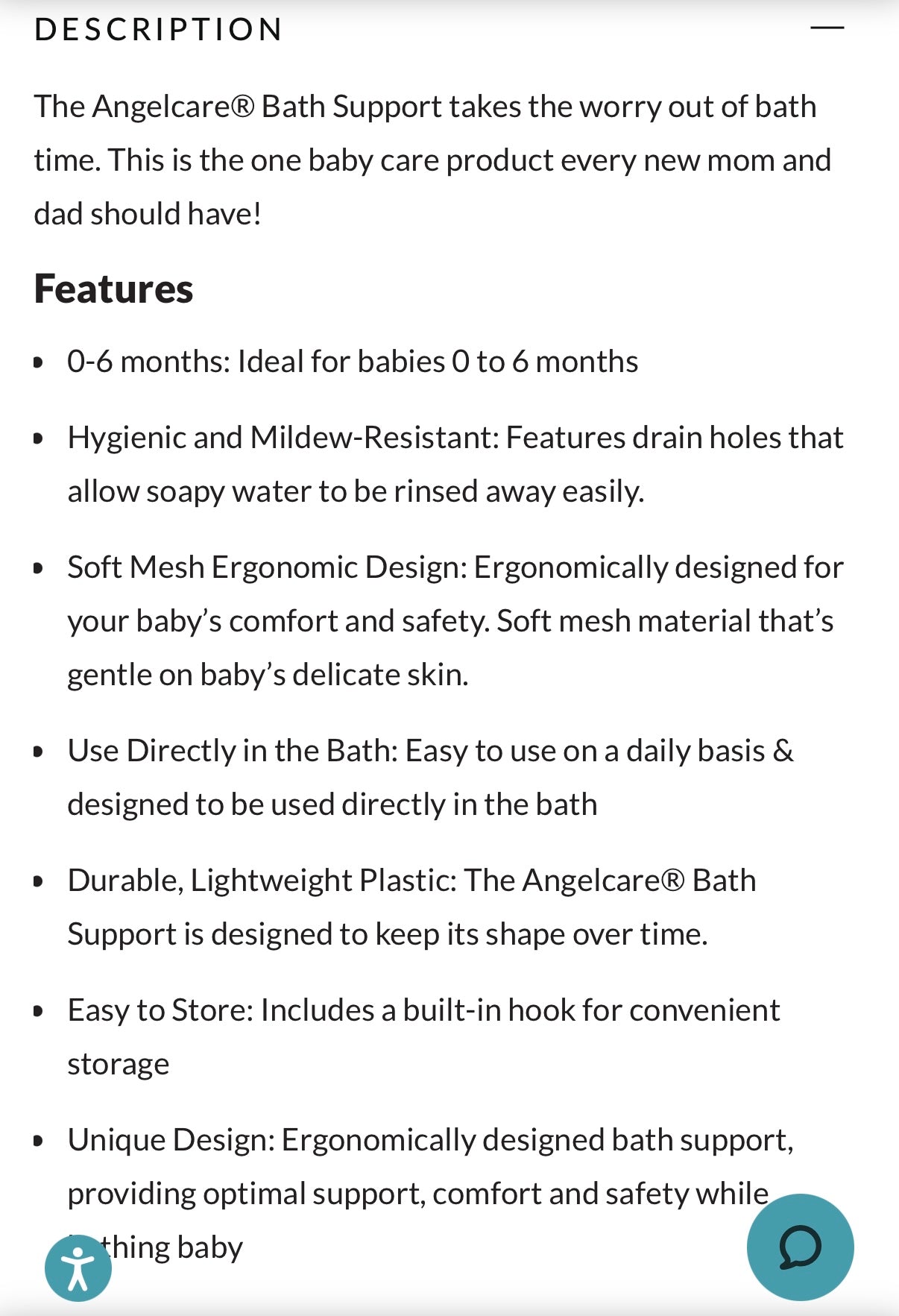 Angel Care Bath Support - Grey