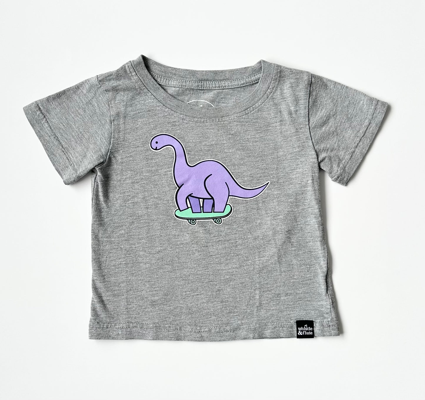 Whistle & Flute Skateboarding Dino Grey T-Shirt (1-2 Years)