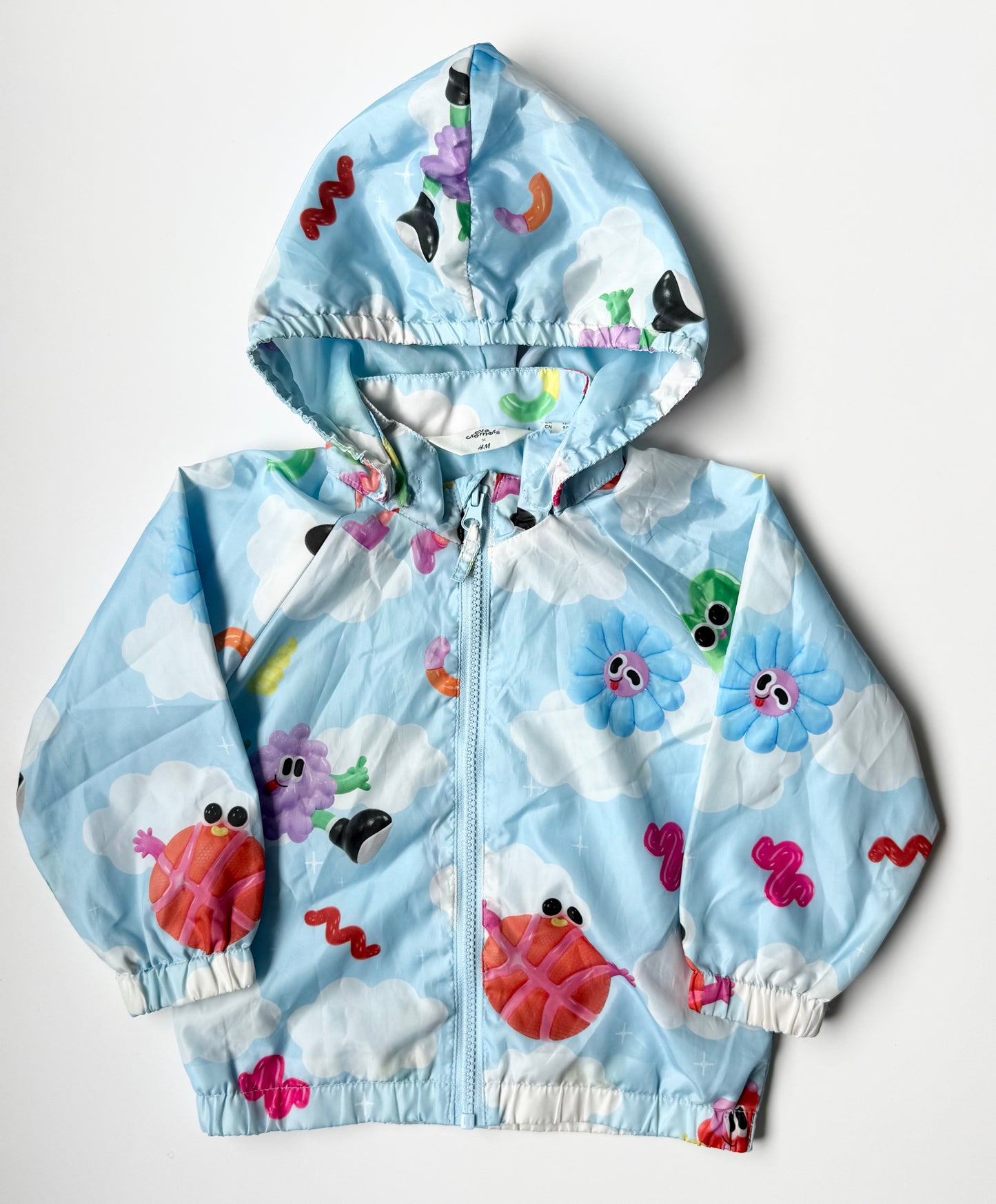 H&M x Eva Cremers Light Blue Charcaters Wind Breaker (12-18 Months)