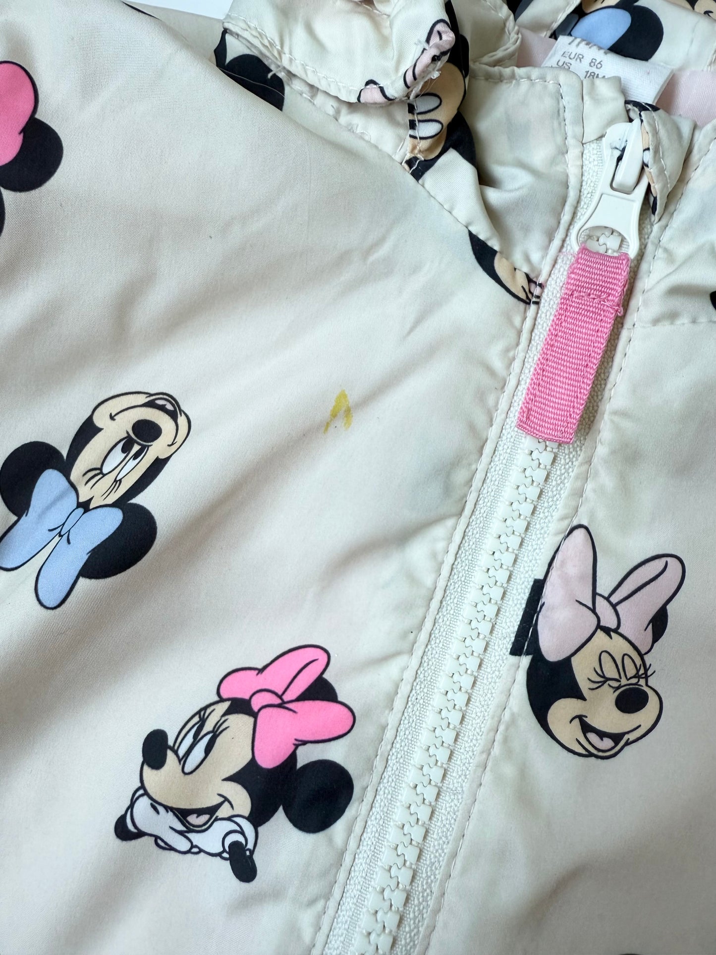 H&M x Disney Off White Minnie & Mickey Wind Breaker (12-18 Months)