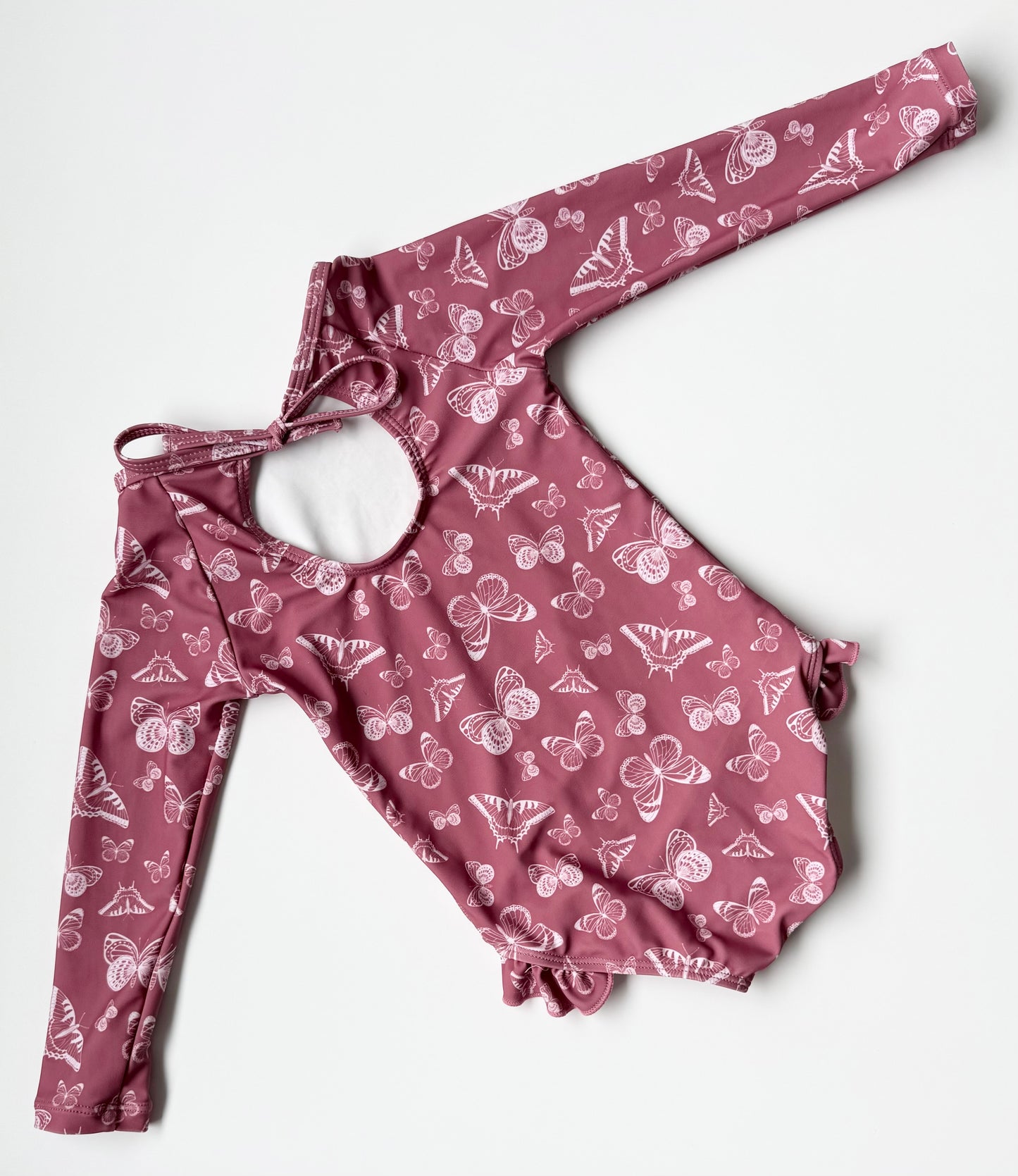 Current Tyed “The Alice” Purple Butterflies Long Sleeve One Piece Swimsuit (12-24 Months)