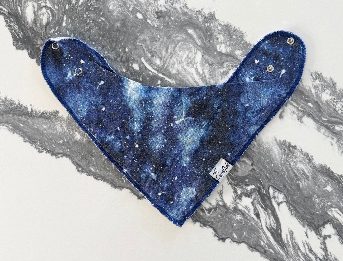 Copper Pearl Blue Outer Space Bandana Drool Bib
