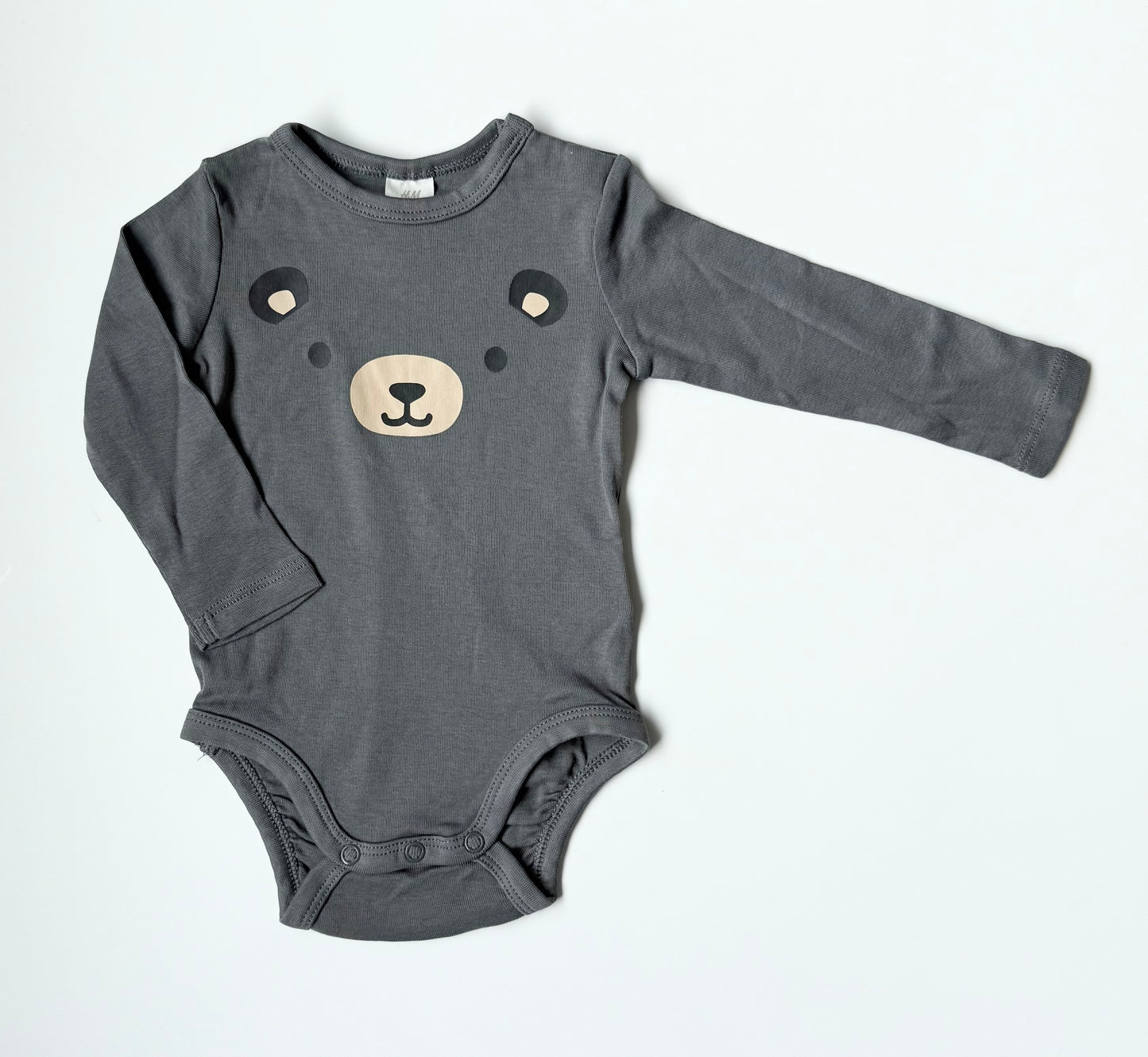 H&M Grey Teddy Bear Bodysuit (4-6 Months)