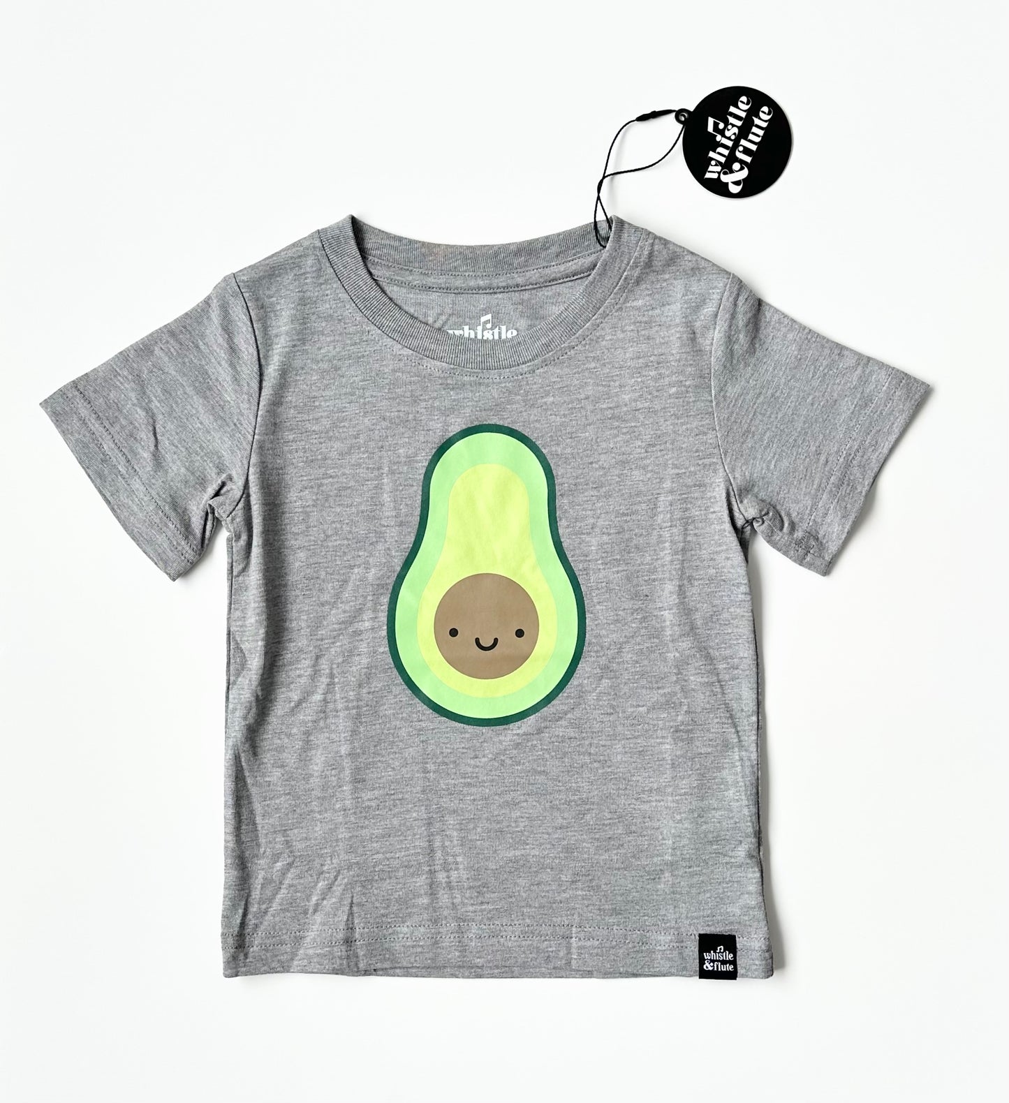 Whistle & Flute Kawaii Avocado Grey T-Shirt (1-2 Years) - New