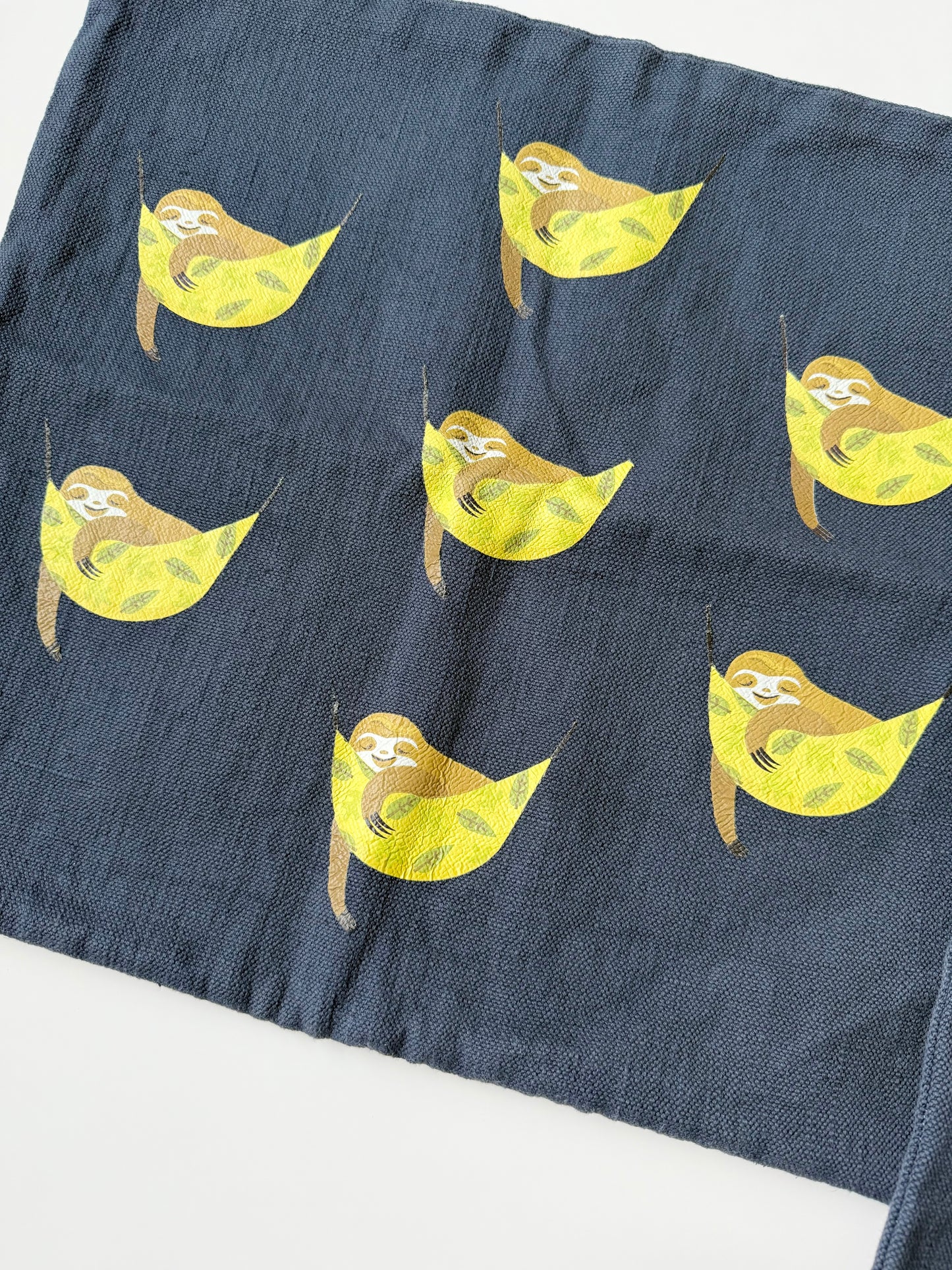 Small Shop Handmade Navy Sloth Pillow Case Covers Set