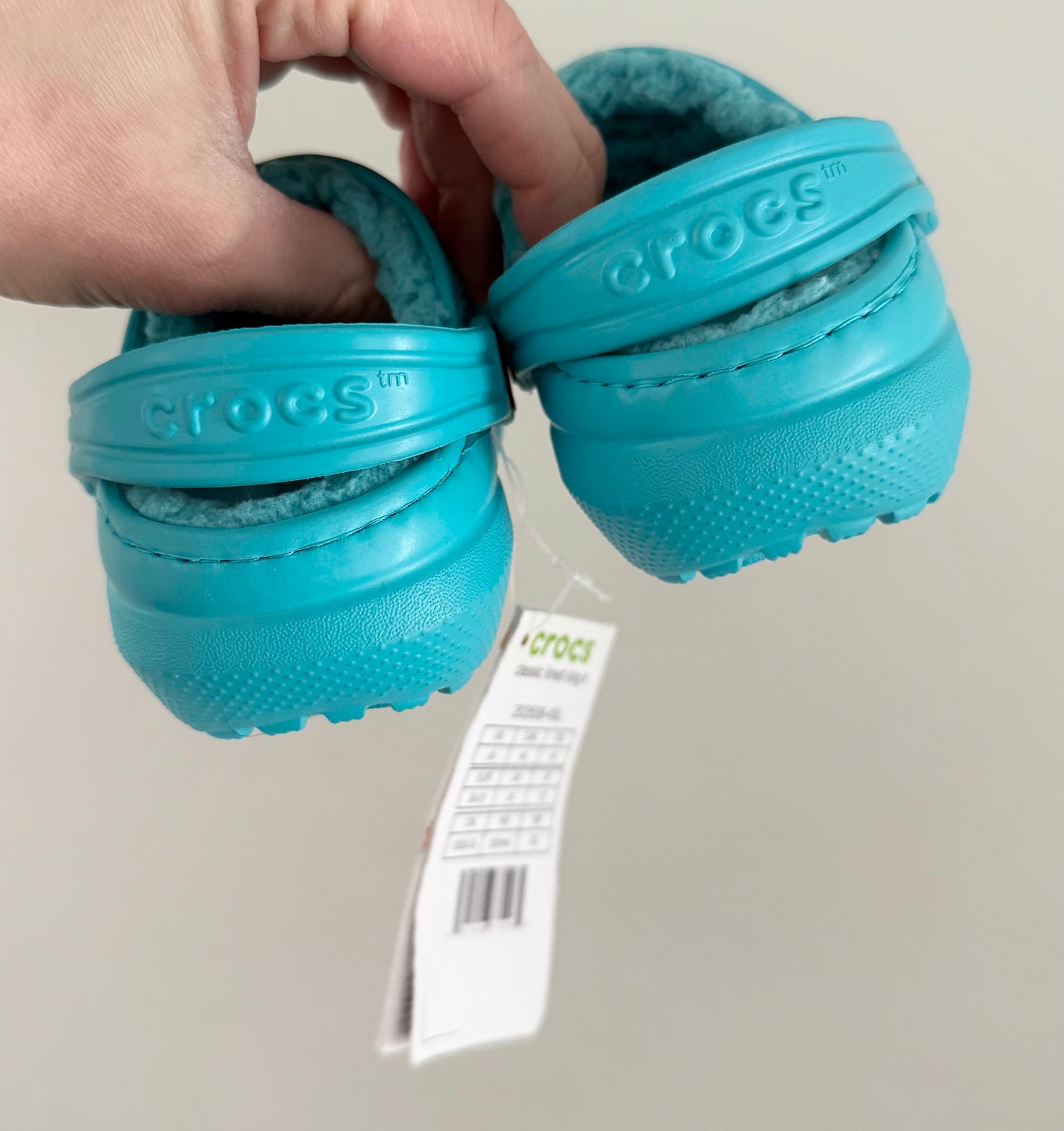 Crocs Blue Classic Lined Slip On Clog - New (5)