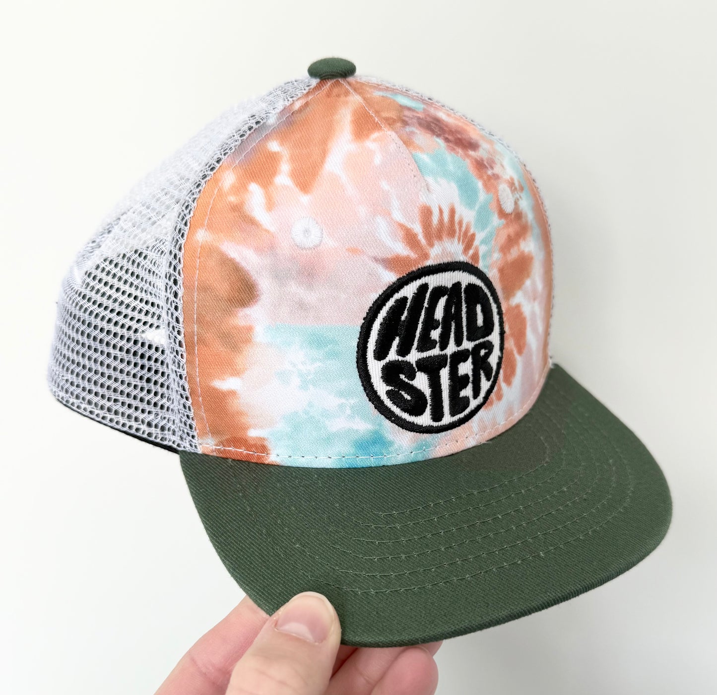 Headster Green Tie Dye Mesh SnapBack Hat (48CM)