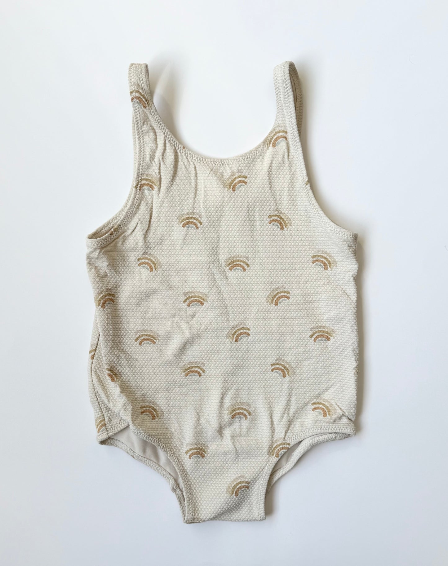 H&M Beige Rainbows Pebbled One Piece Swimsuit (2-4 Years)