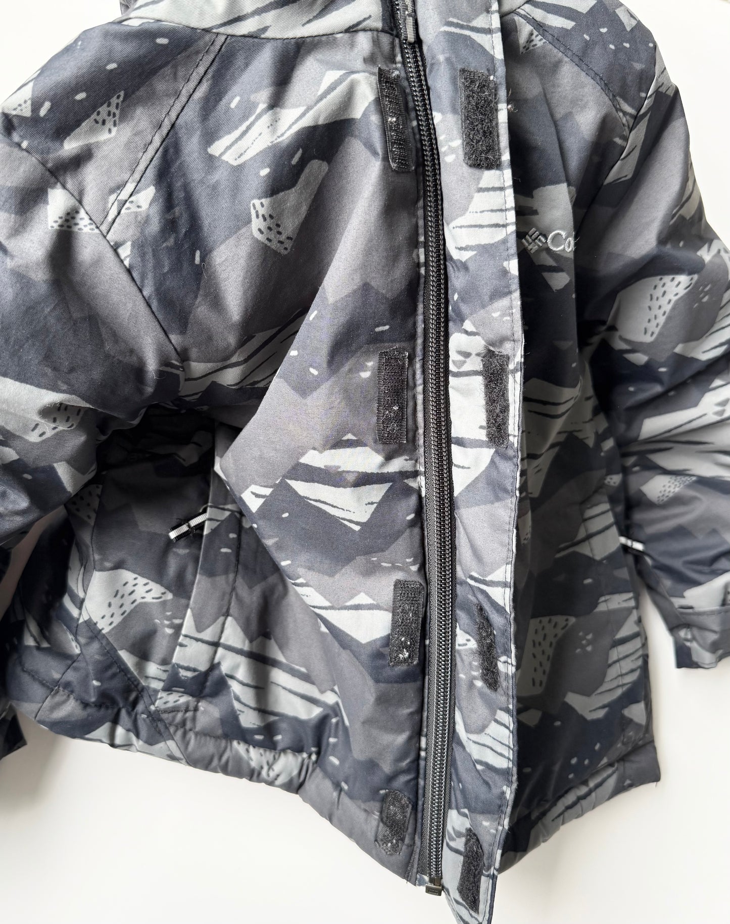 Columbia Alpine Free Fall Black & Grey Camouflage Winter Jacket (3T)
