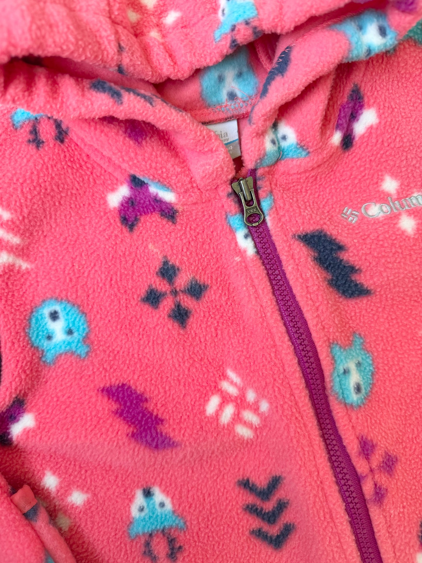 Columbia Pink Woodland Creatures Fleece Bunting Suit (18-24 Months)
