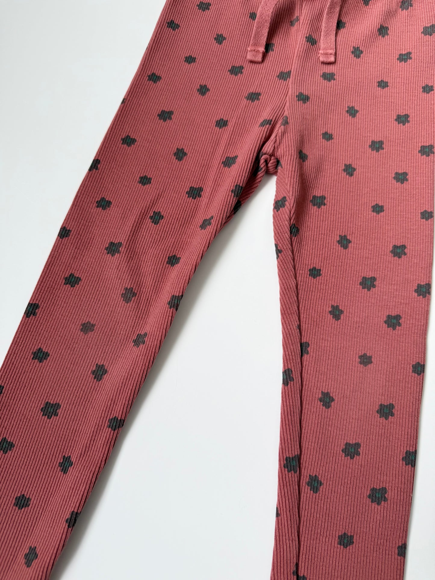 Zara Dark Red Floral Ribbed Leggings (2-3 Years)