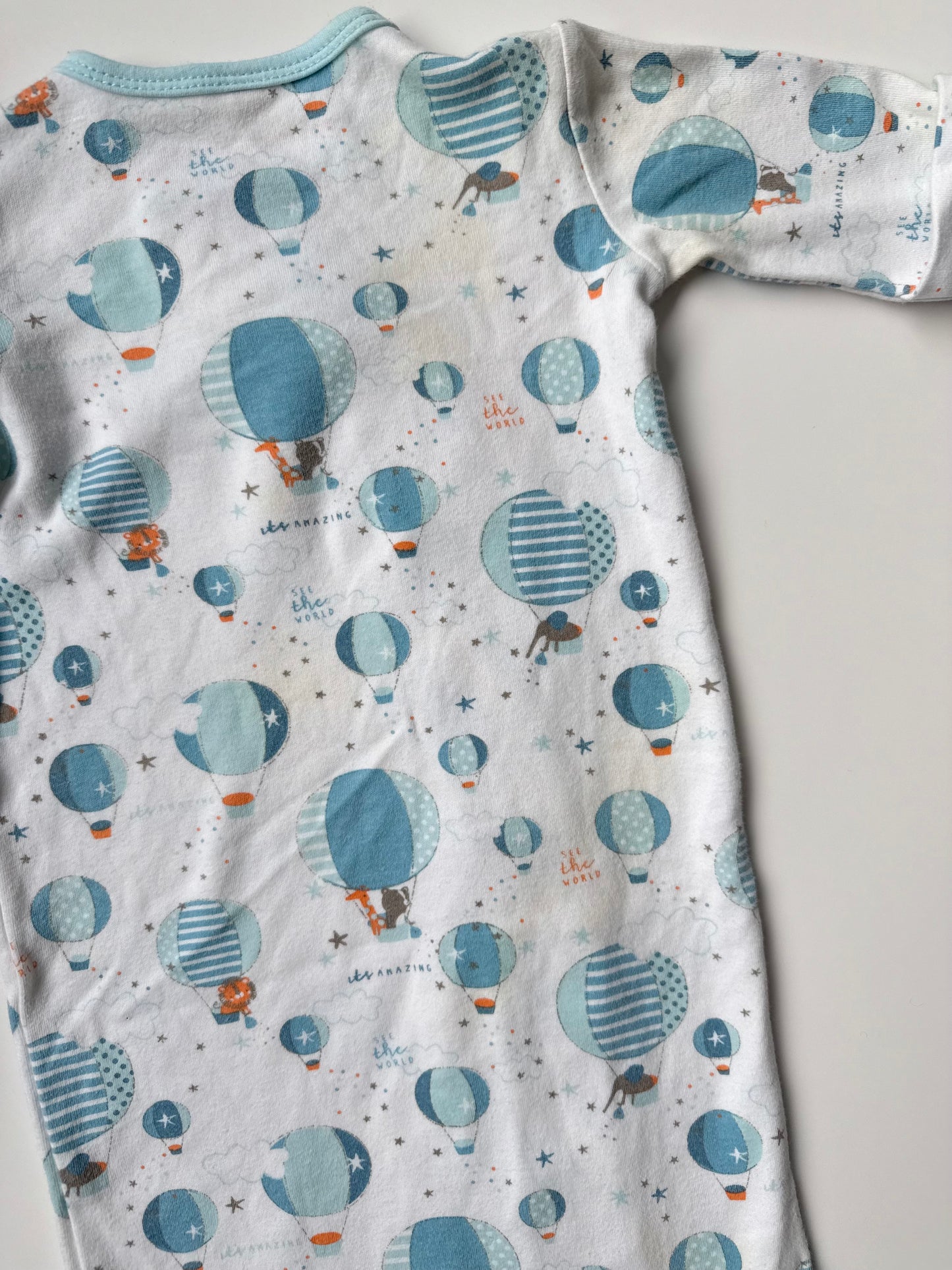 Smart Close by Magnificent Baby Blue Hot Air Balloons Magnetic Closures Sleep Bag (Newborn)