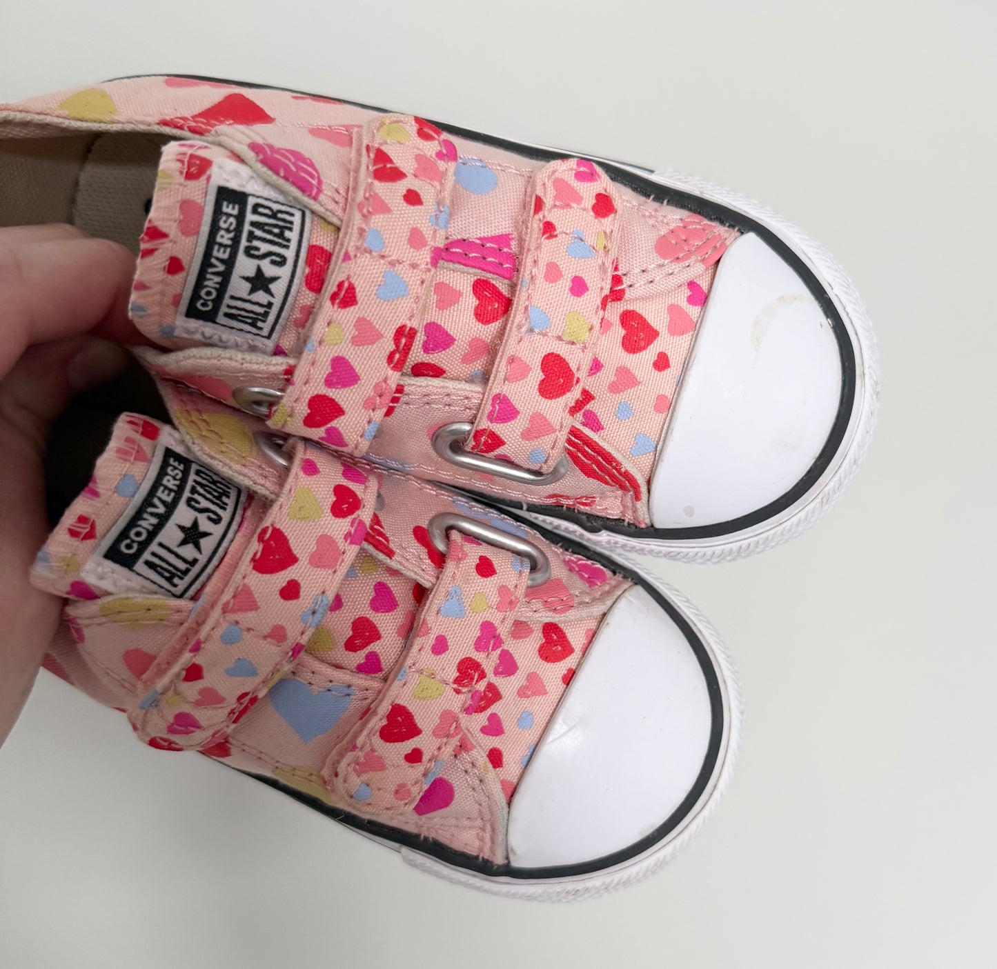 Converse Pink Hearts Velcro Sneakers (8)