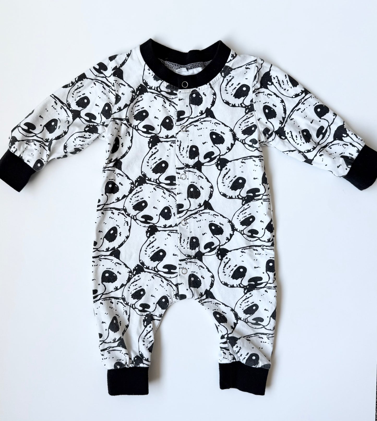 PatPat White Pandas Snap Sleeper Romper (6 Months)