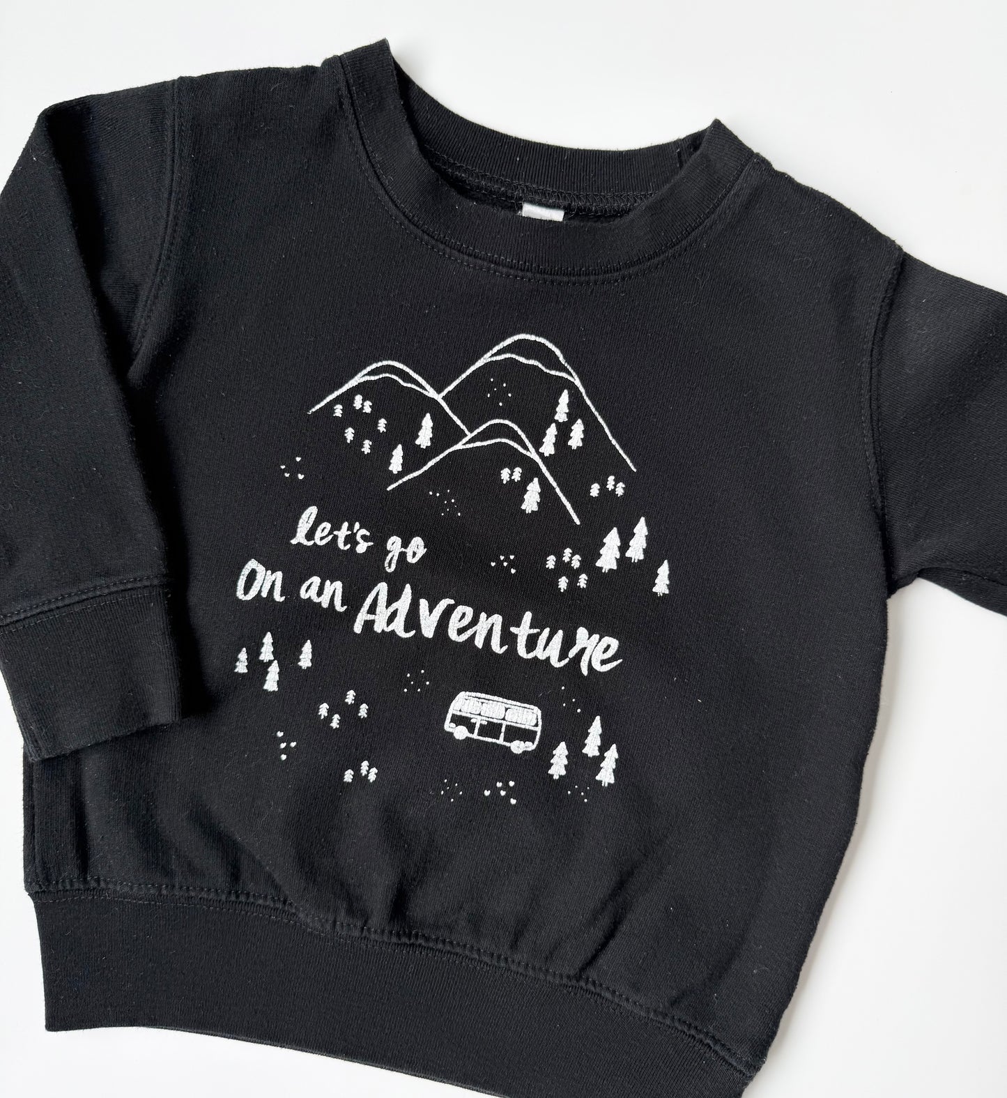 Black “Let’s Go On An Adventure” Sweater (2T)