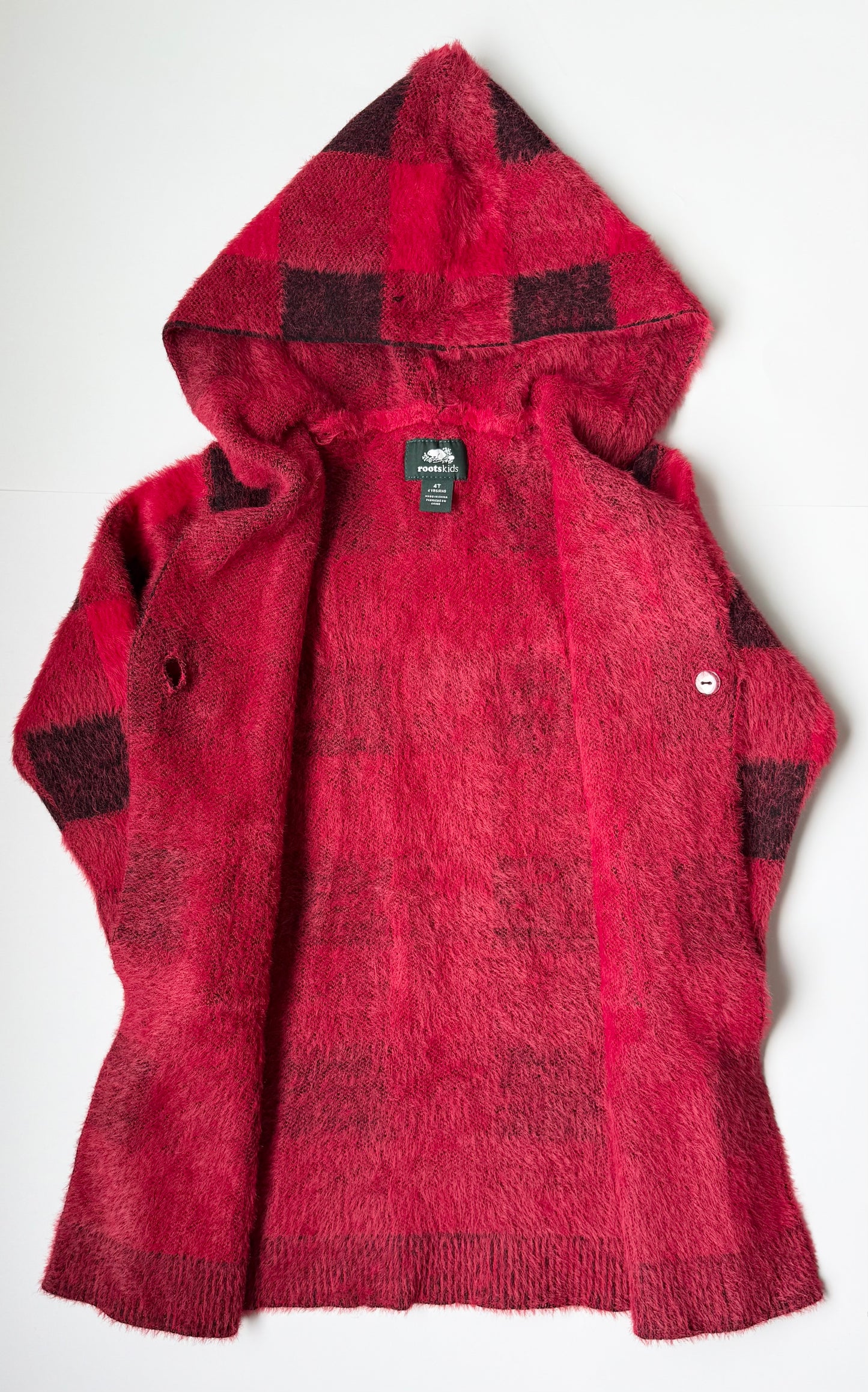 Roots Kids Plaid Hooded Cardigan (4T)