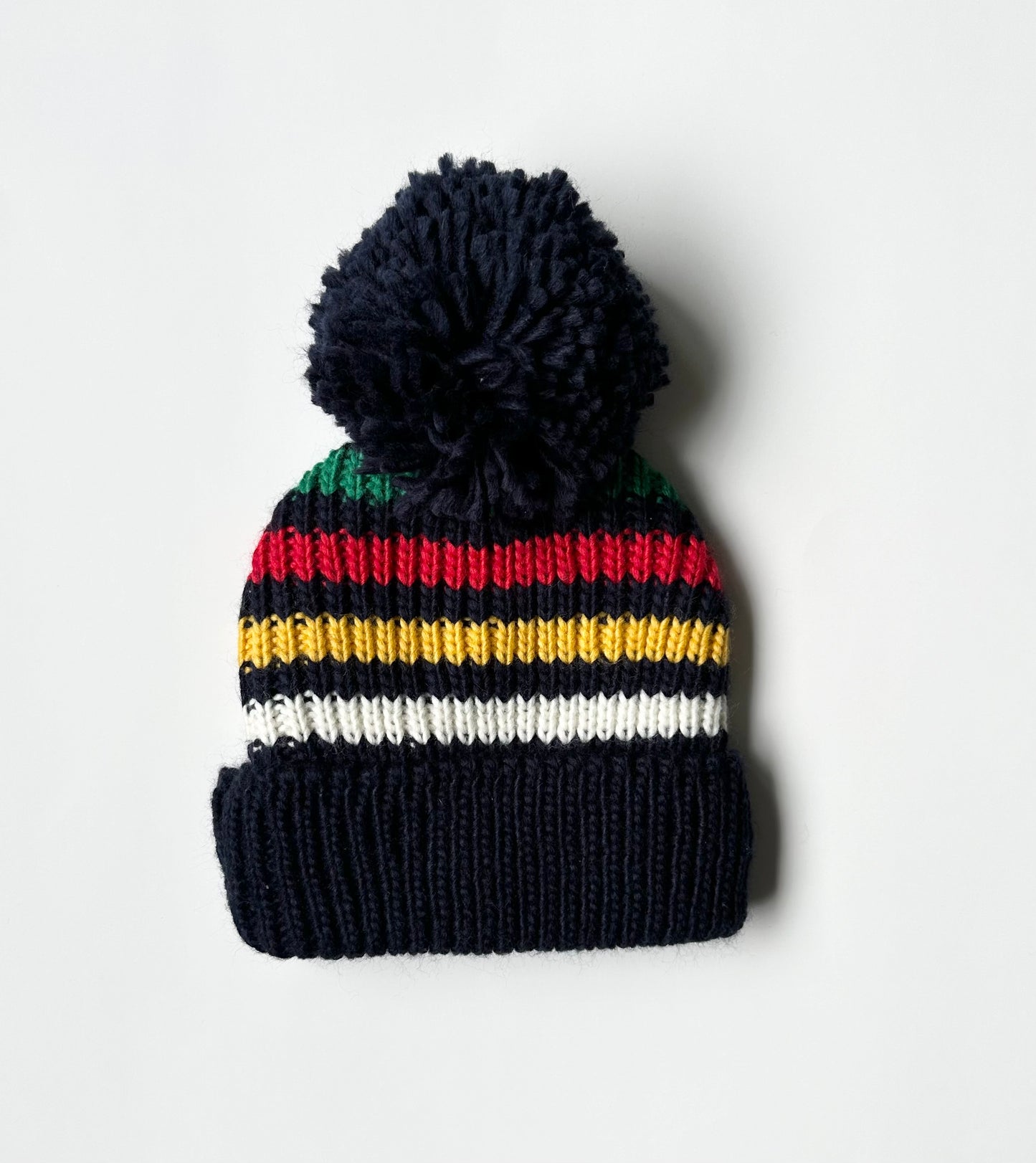 Hudson’s Bay Company Navy Multistripe Pom Pom Toque (12-24 Months)