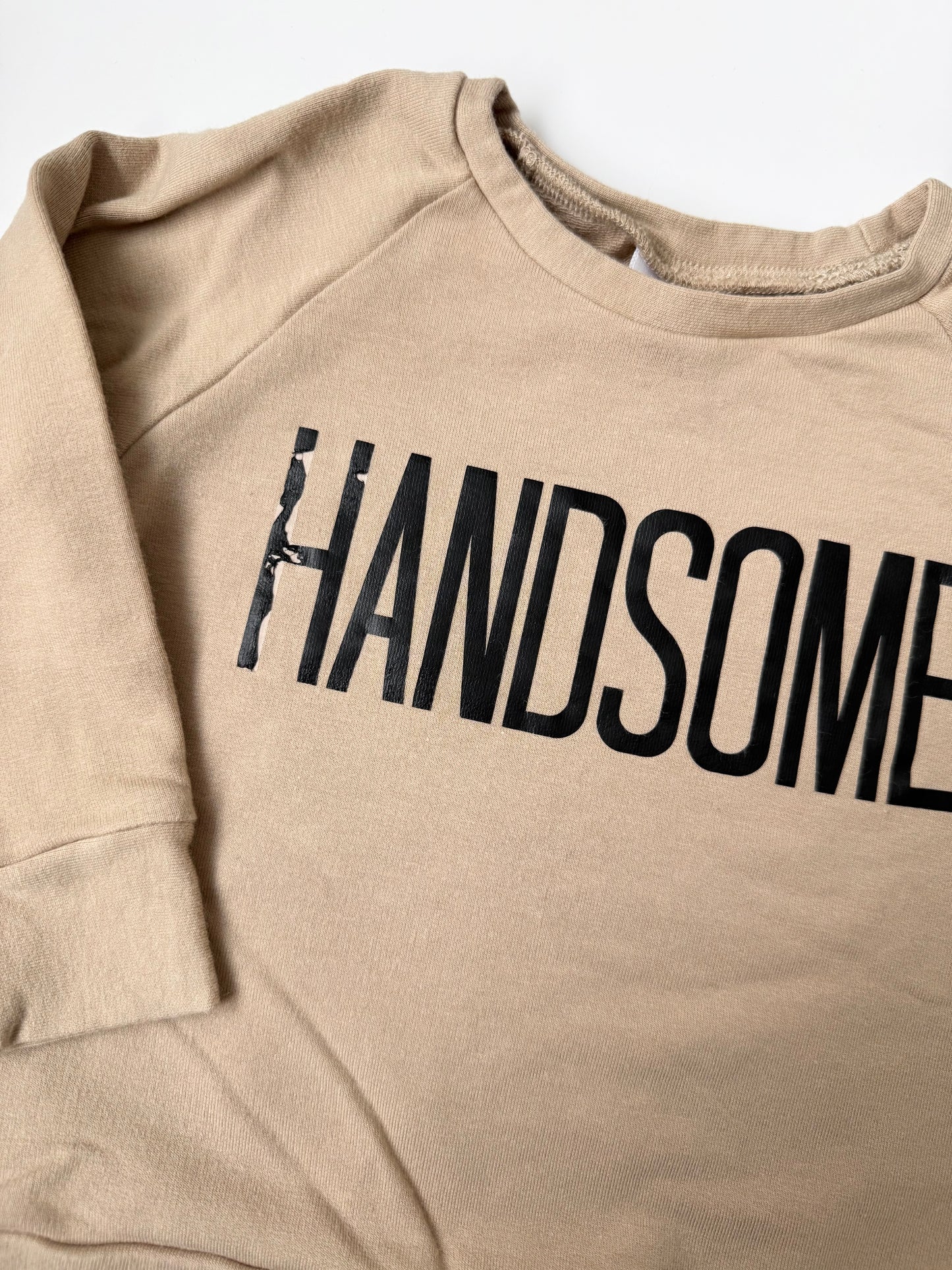Posh & Cozy Tan “Handsome” Pullover (6-12 Months)