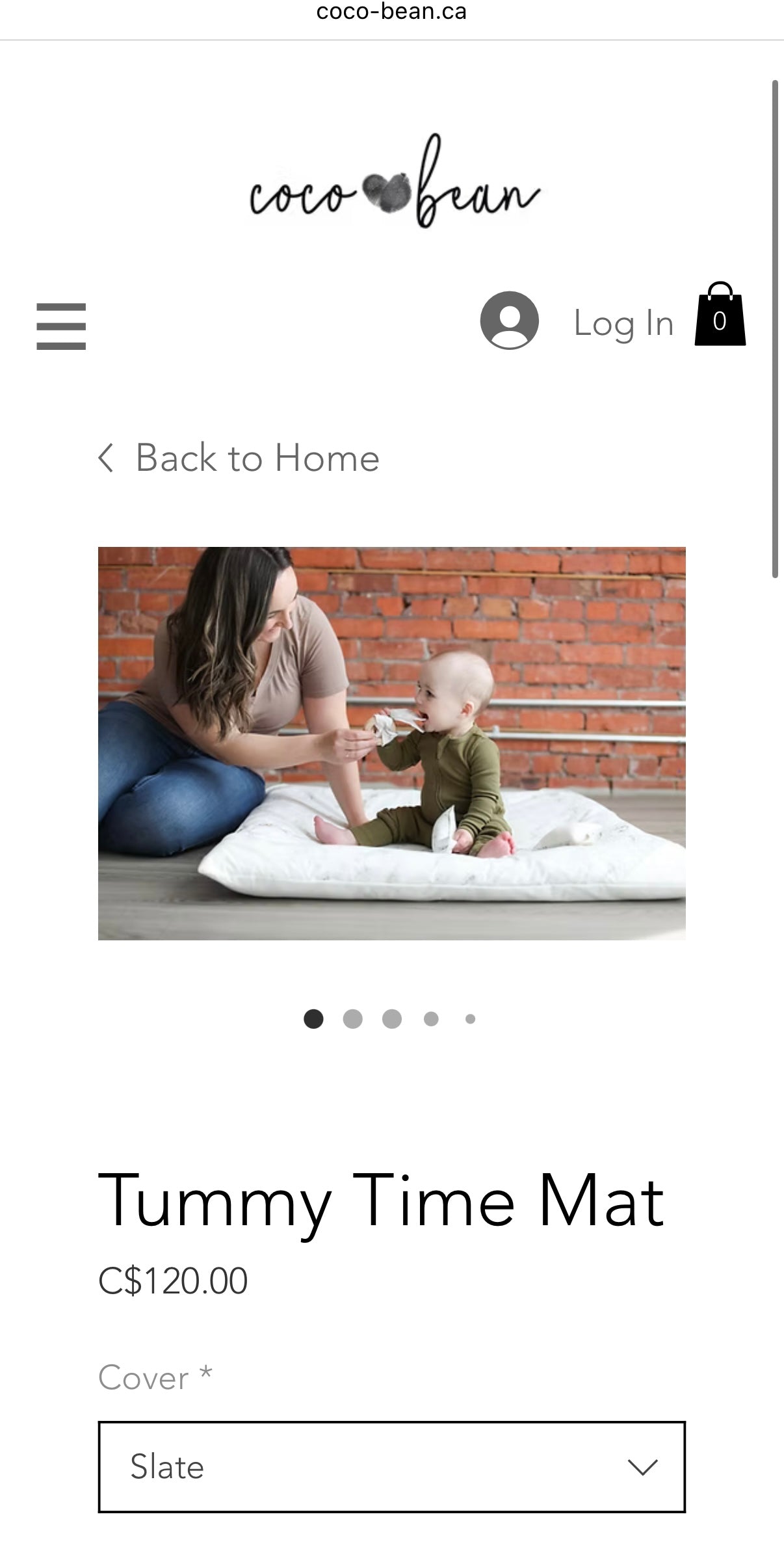 Coco Bean Tummy Time Mat - Slate