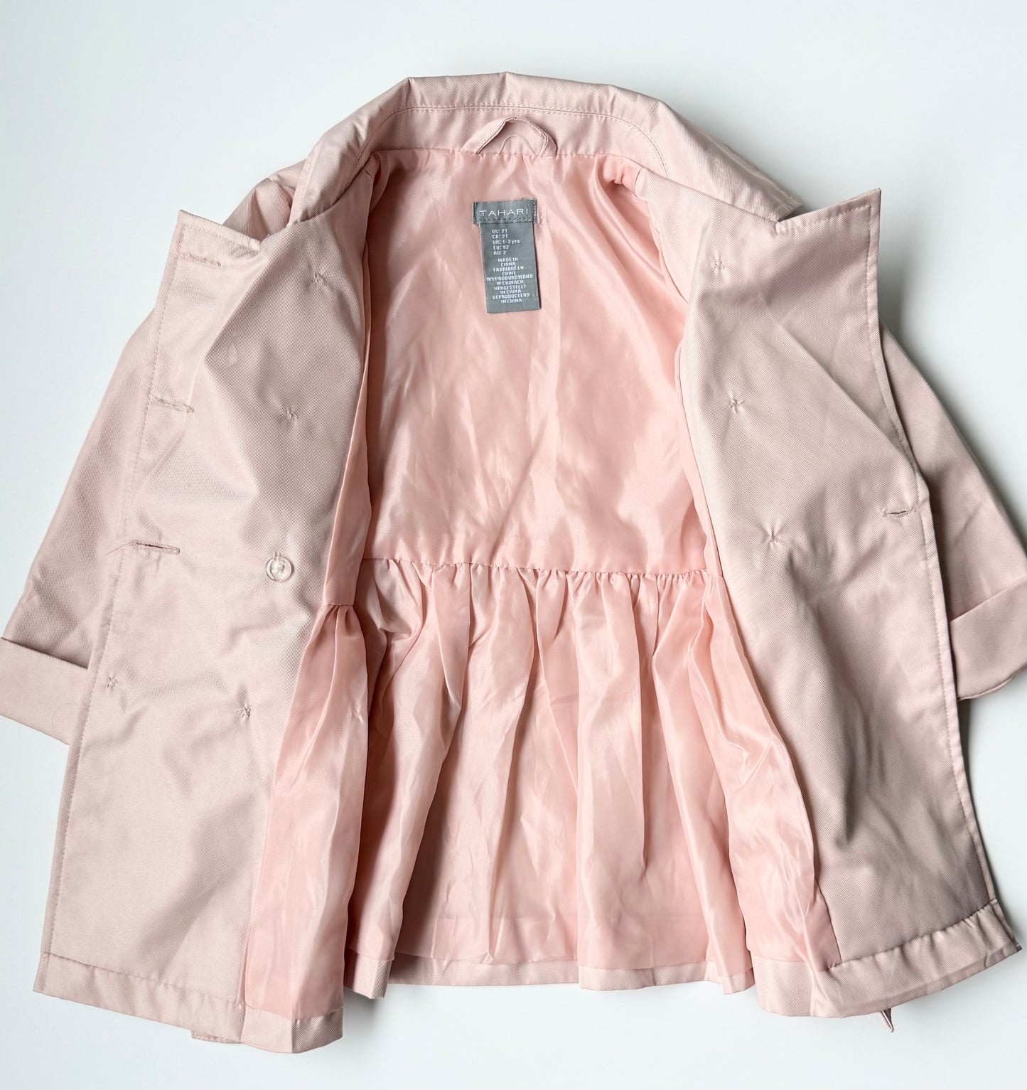 Tahari Pink Fall Trench Coat (2T)