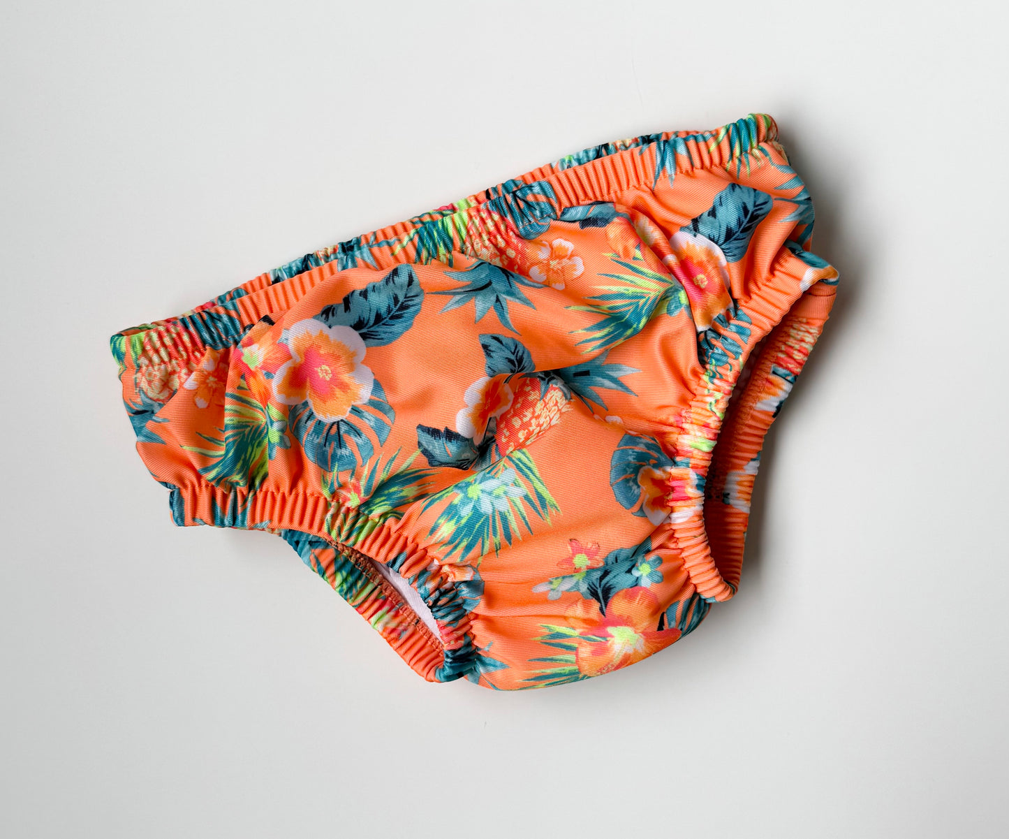 Sea Me Swim Orange Tropical Reusable Swim Diaper (6-12 Months)