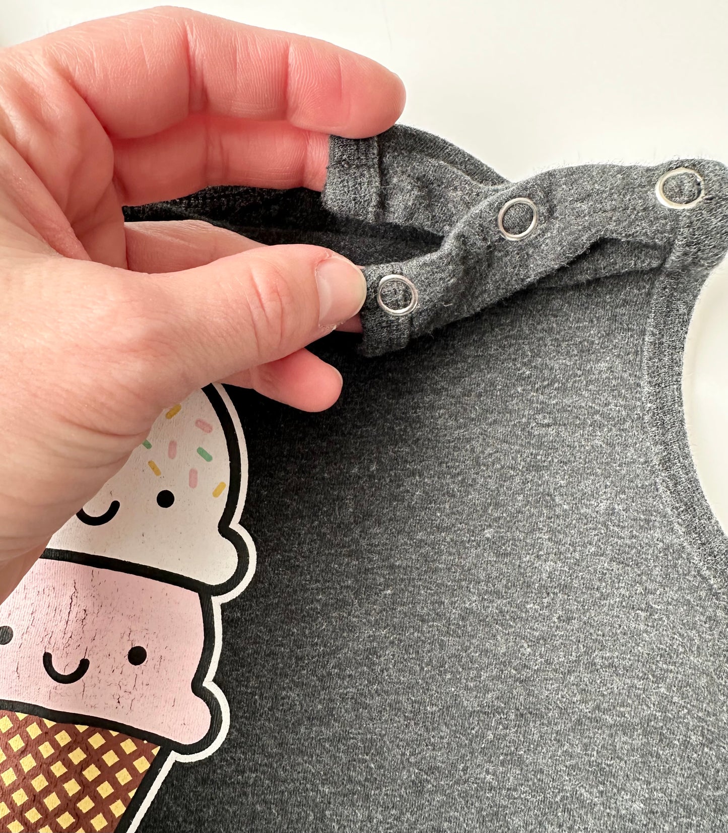 Whistle & Flute Ice Cream Dark Grey Sleeveless Romper (1-2 Years)