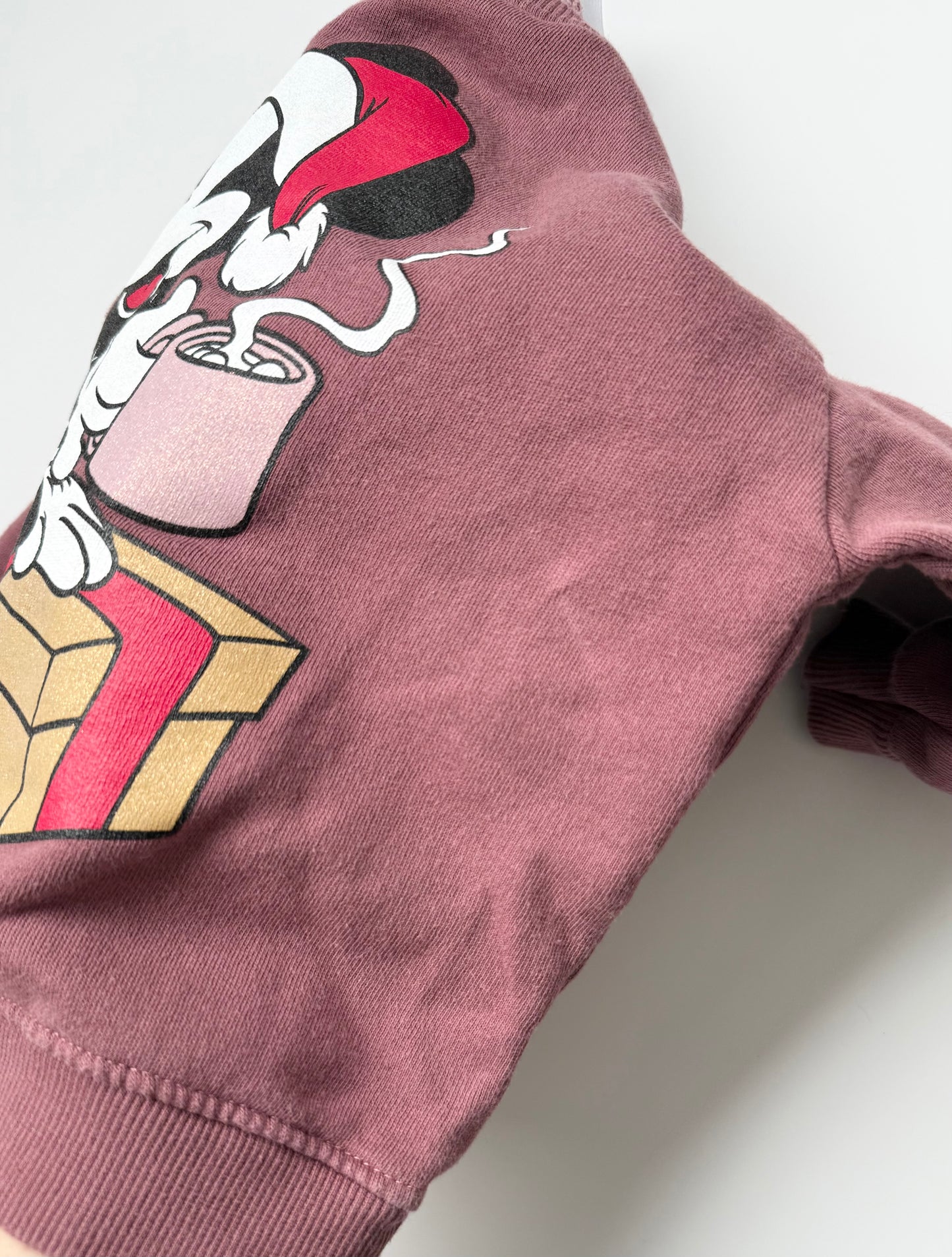 Zara x Disney Christmas Minnie Drinking Coco Dark Purple Sweater (4-5 Years)