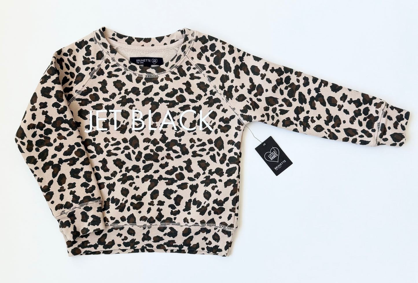 Brunette the Label Little Babes Cheetah “Jet Black” Pullover Sweater - New (2/3T)