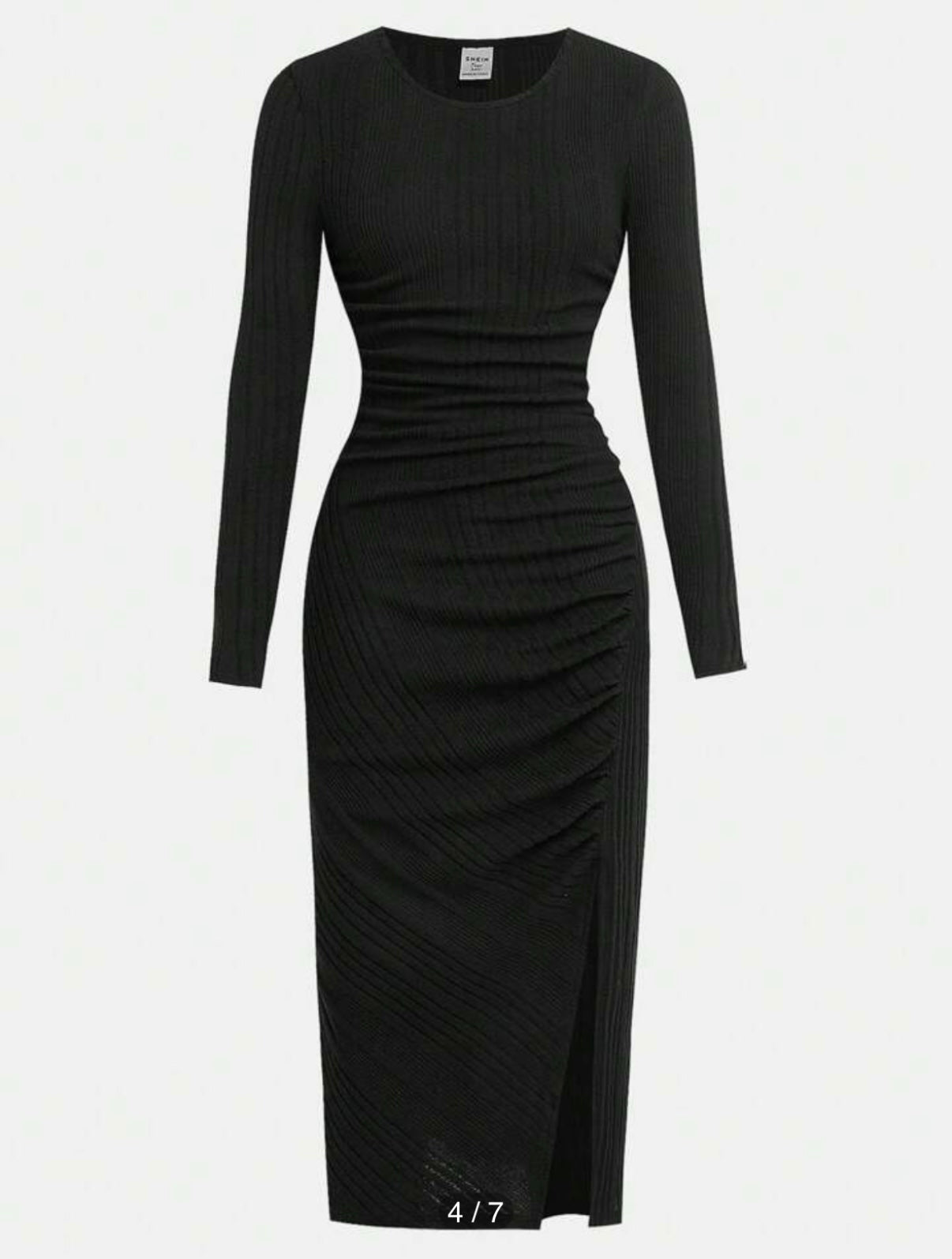 Women’s Shein Black Long Fitted Sweater Dress (Small)