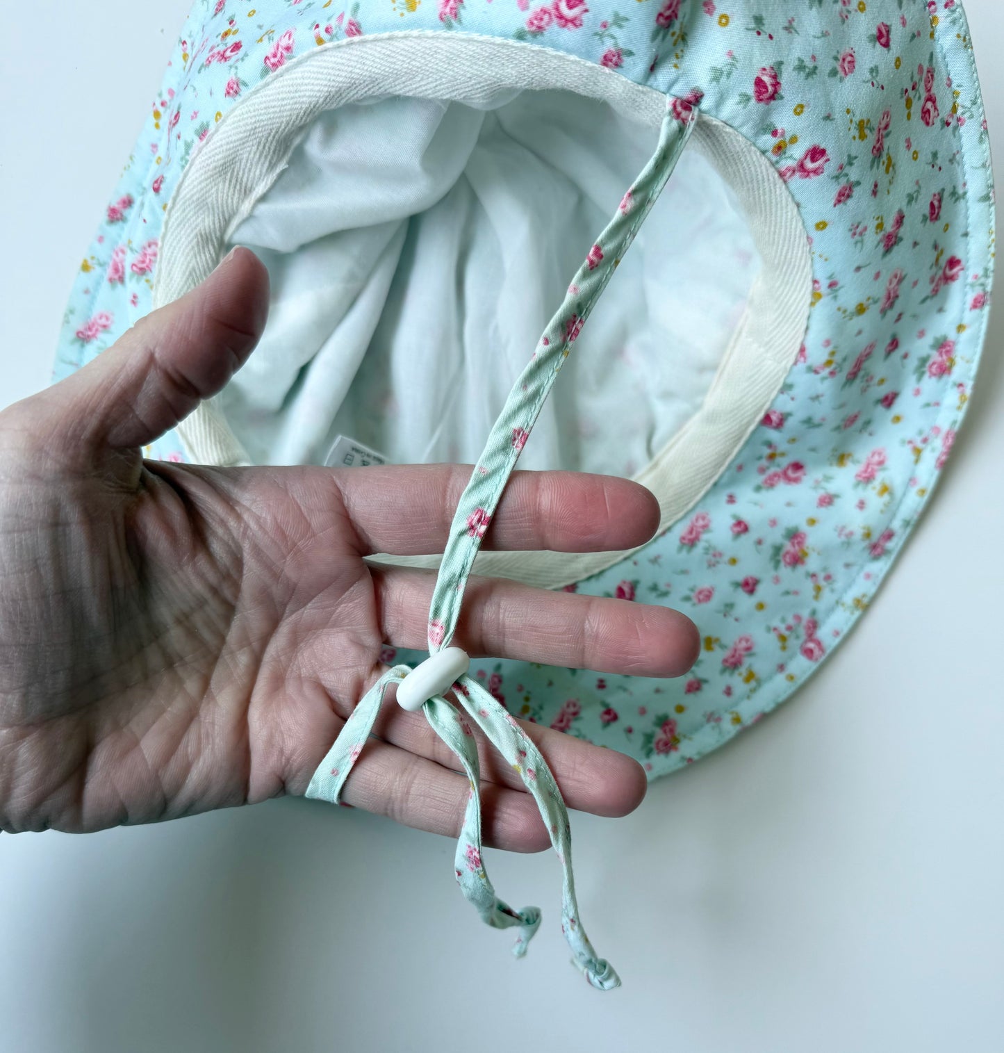 Jan & Jul Light Blue & Dainty Floral Sun Hat (2-5 Years)
