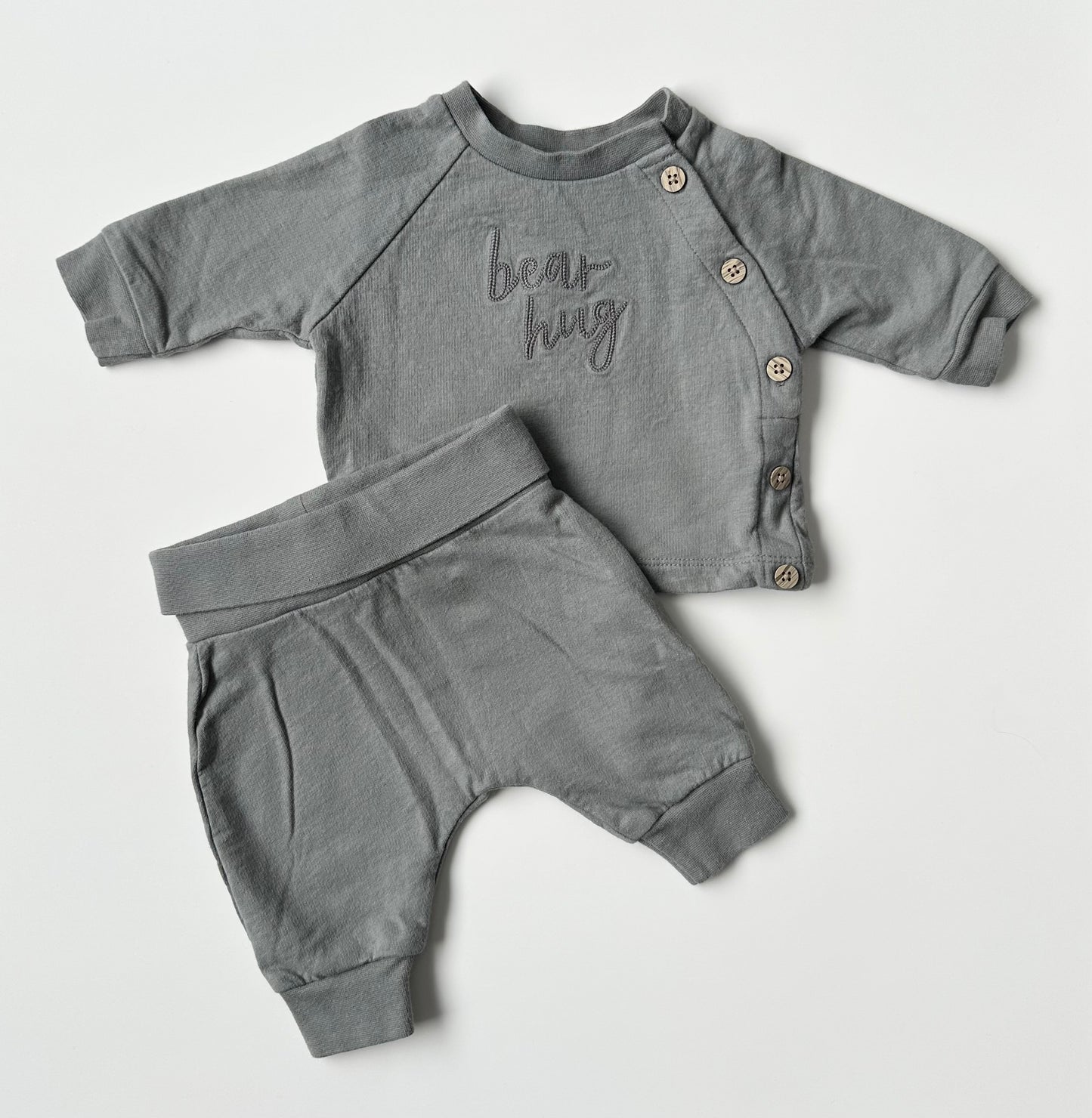 Anko Baby Grey “Bear Hug” Sweater & Pants Set (Newborn)