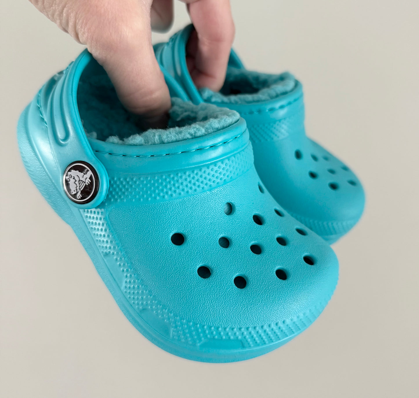 Crocs Blue Classic Lined Slip On Clog - New (5)