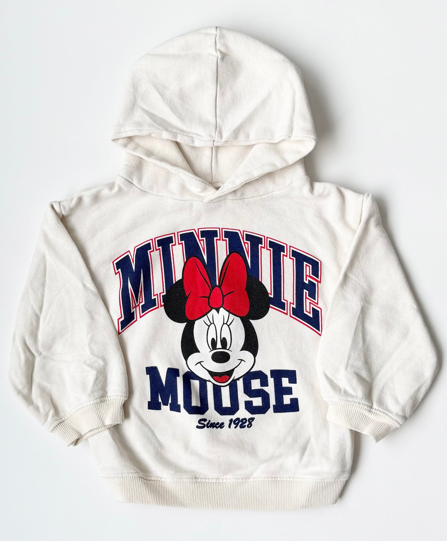 Zara x Disney White & Navy Minnie Mouse Hoodie (4-5 Years)