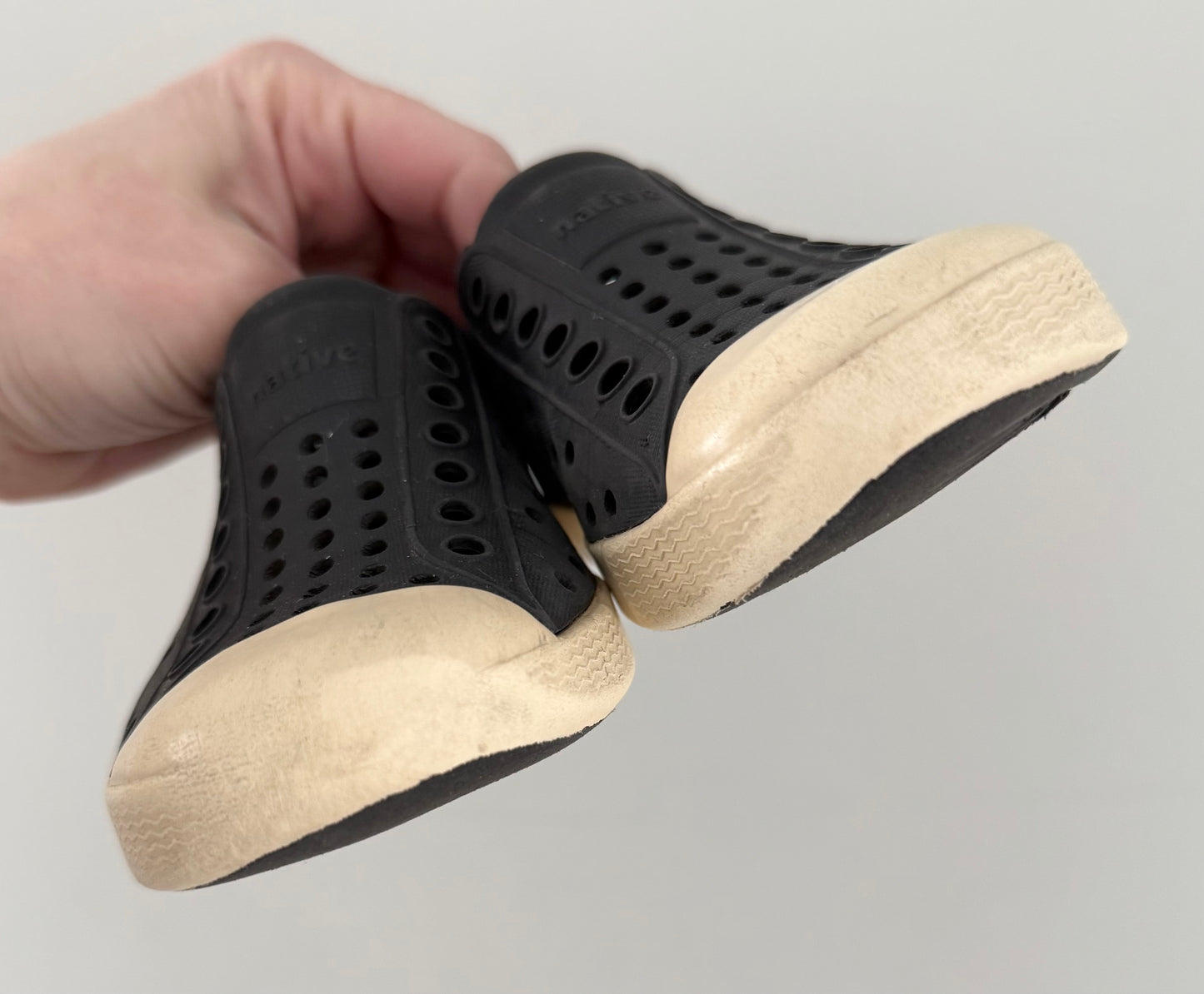 Native Black & White Sole Jefferson Slip Ons (8)