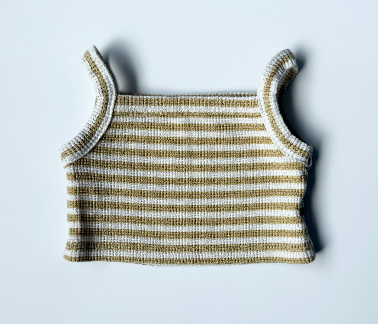 Never/Not Yellow & White Striped Waffled Cropped Tank Top (3T)