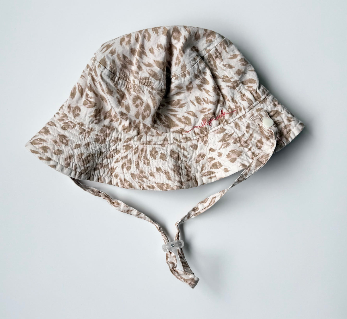 Millymook Dusty Rose & Cheetah Jean Reversible Sun Hat (0-12 Months)