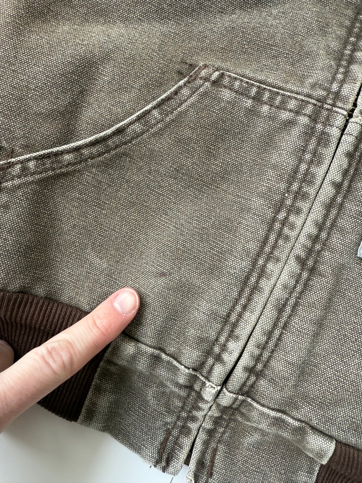 Vintage Carhartt Faded Distresssed Duck Canvas Jacket - Brown (3T)