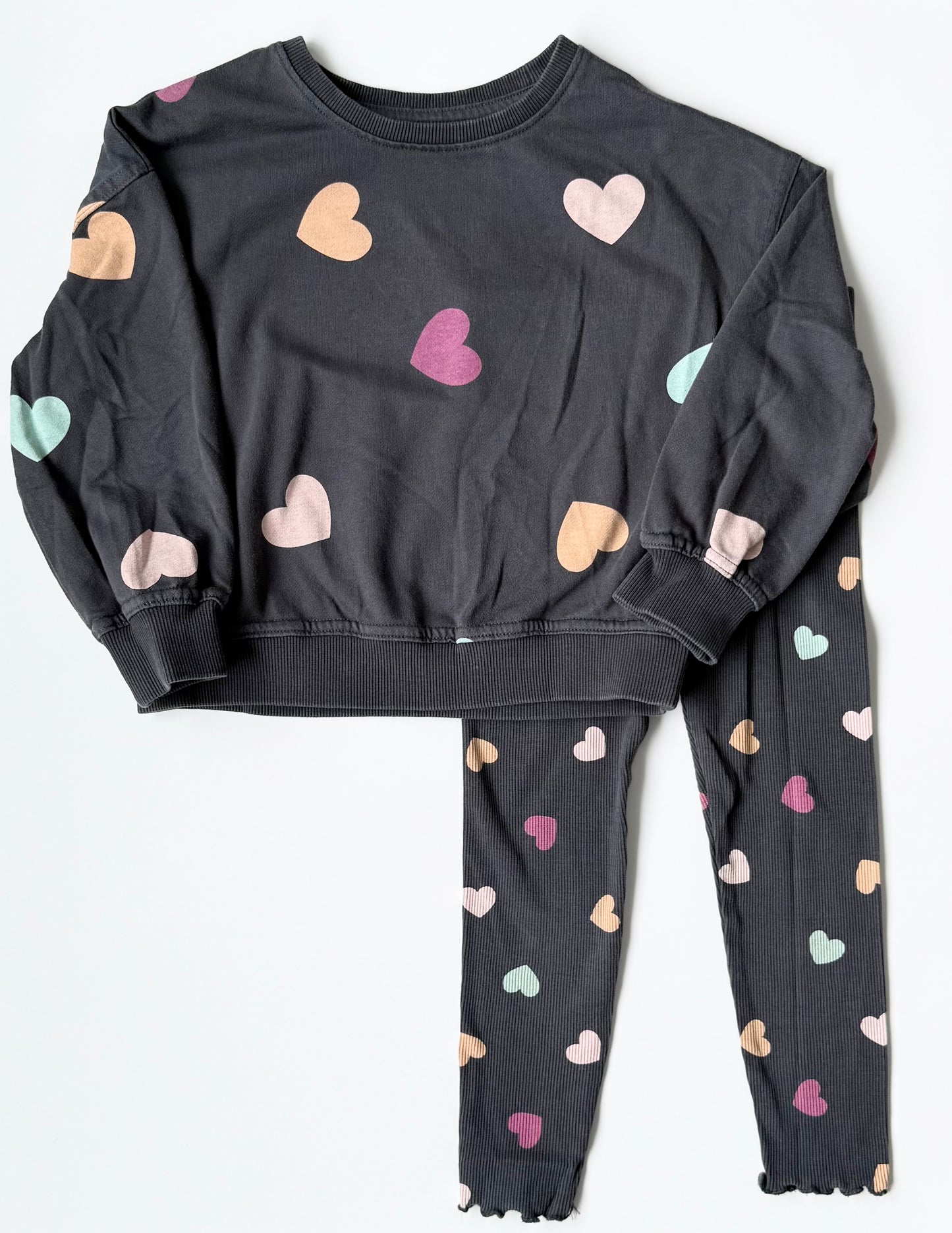 George Grey Multicoloured Hearts Sweater & Leggings Set (4T)