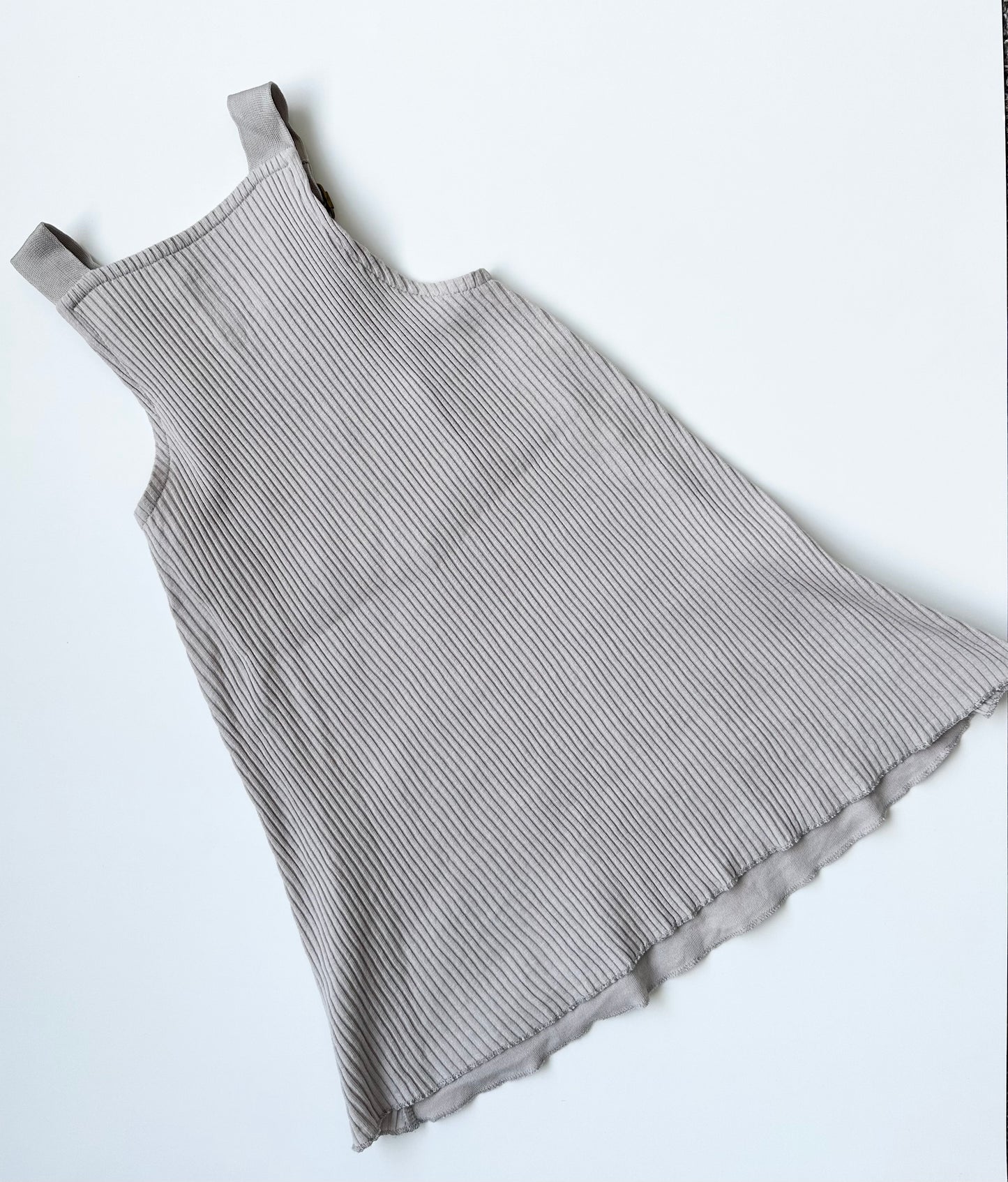 L’bKIDS Ribbed Tank Dress in Light Grey - Skirtall (2T)
