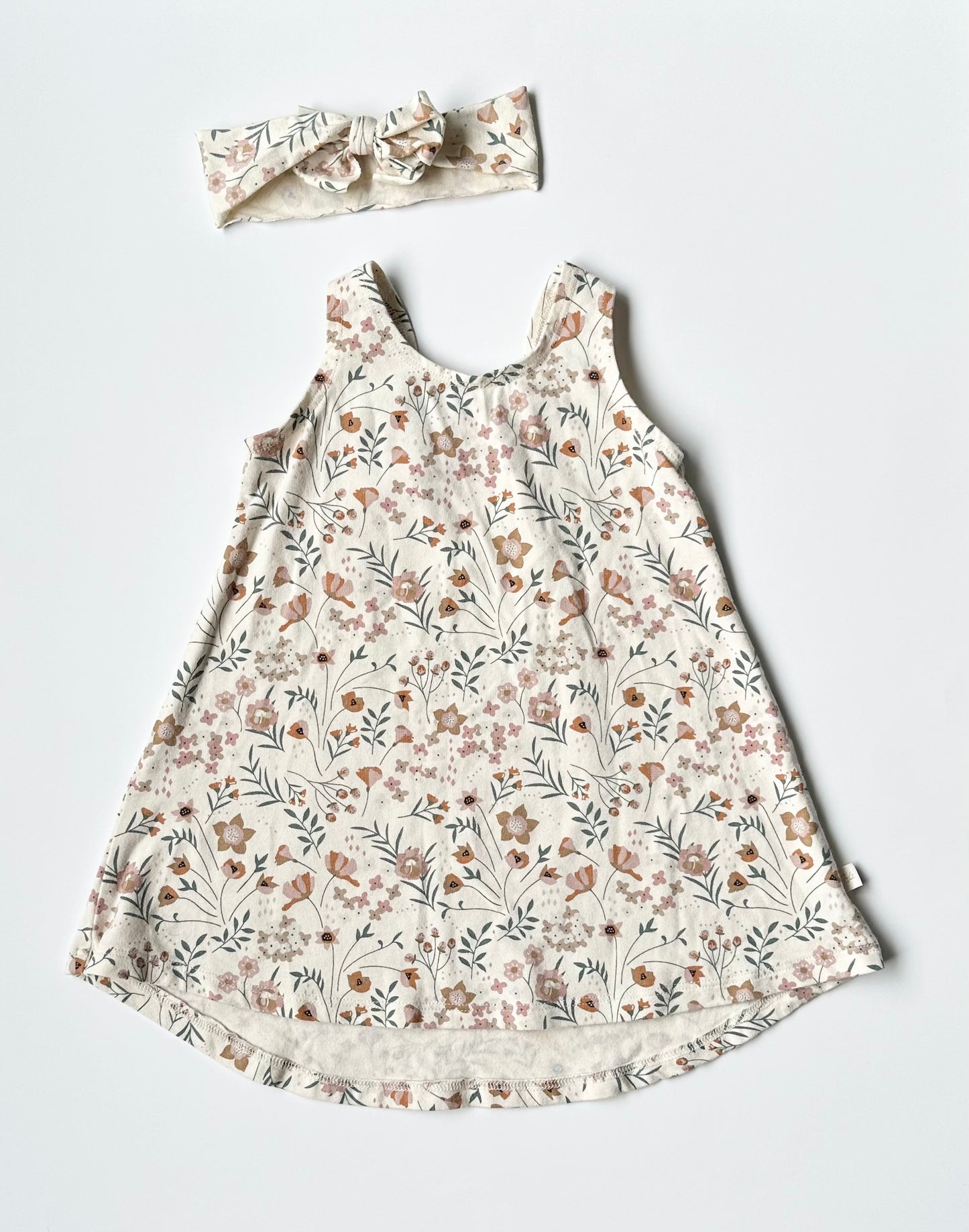 Jax & Lennon Light Floral Crossback Dress & Headband (6-12 Months)