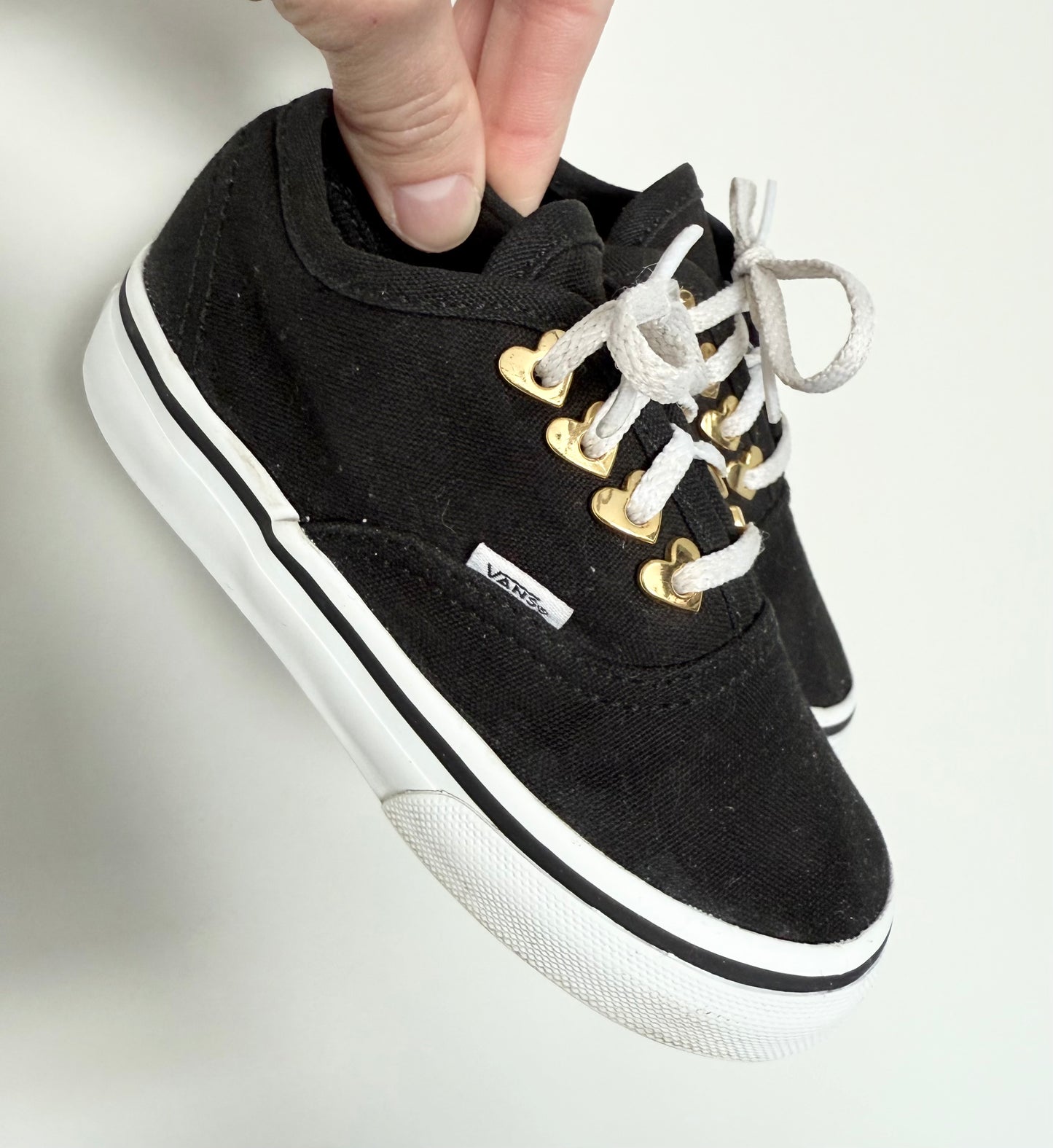 Vans Black & Gold Heart Sneakers (7)