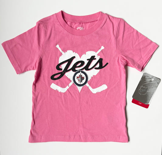 Winnipeg Jets Pink Hockey T-Shirt - New (4T)