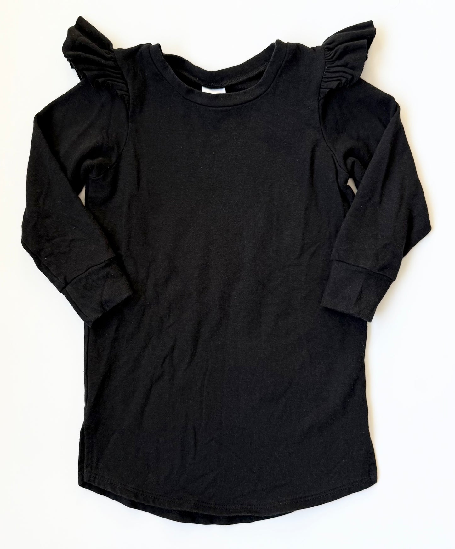 Posh & Cozy Black Flutter Sleeve Dress (18-24 Months)