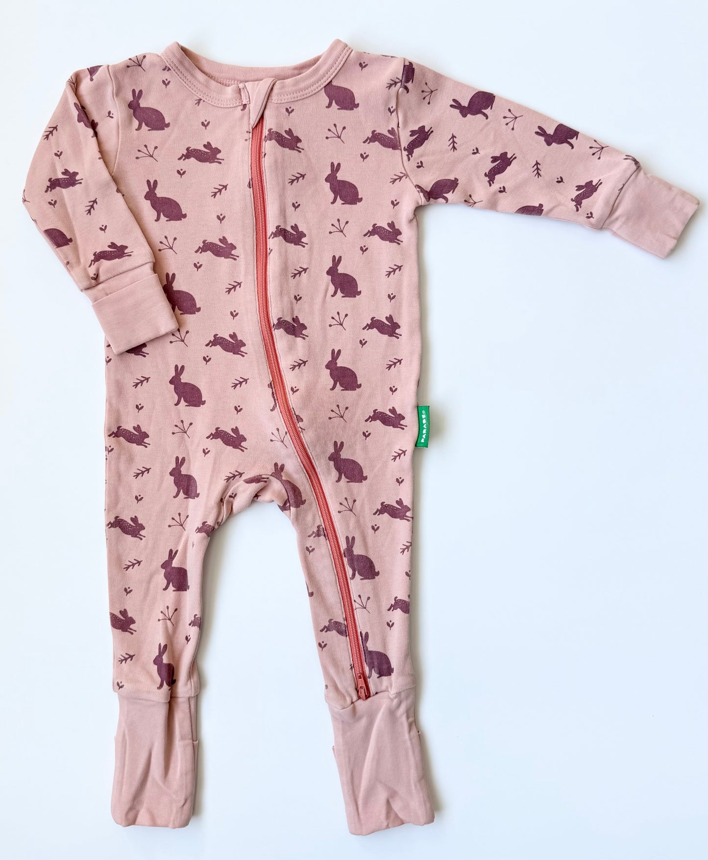 Parade Organics Pink Bunnies Sleeper Romper (3-6 Months)