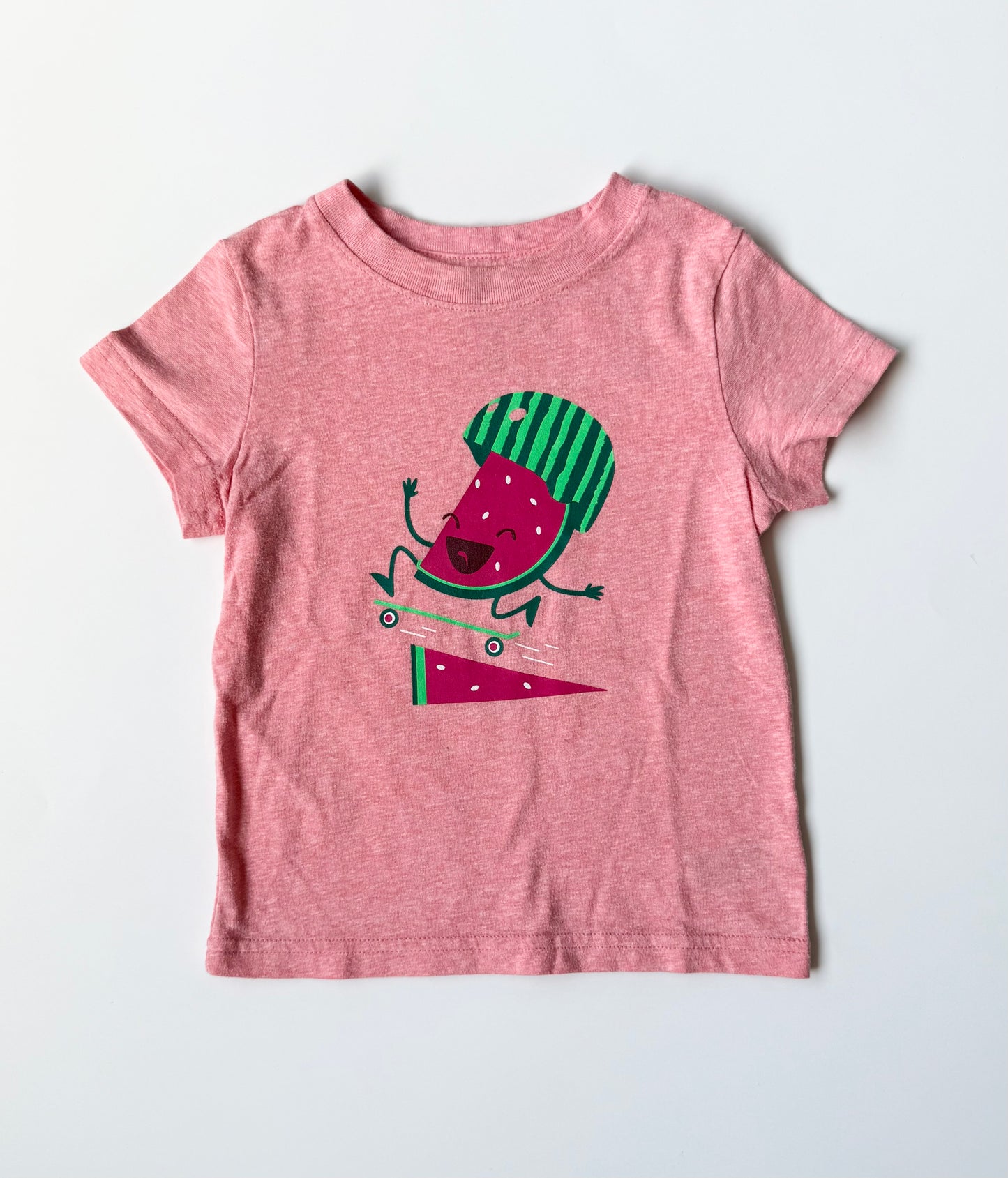 Cat & Jack Pink Watermelon Skateboarding T-Shirt (18 Months)