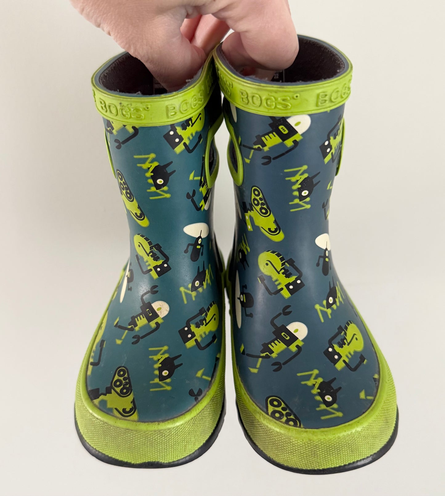 Bogs Blue & Green Robots Rubber Boots (6)
